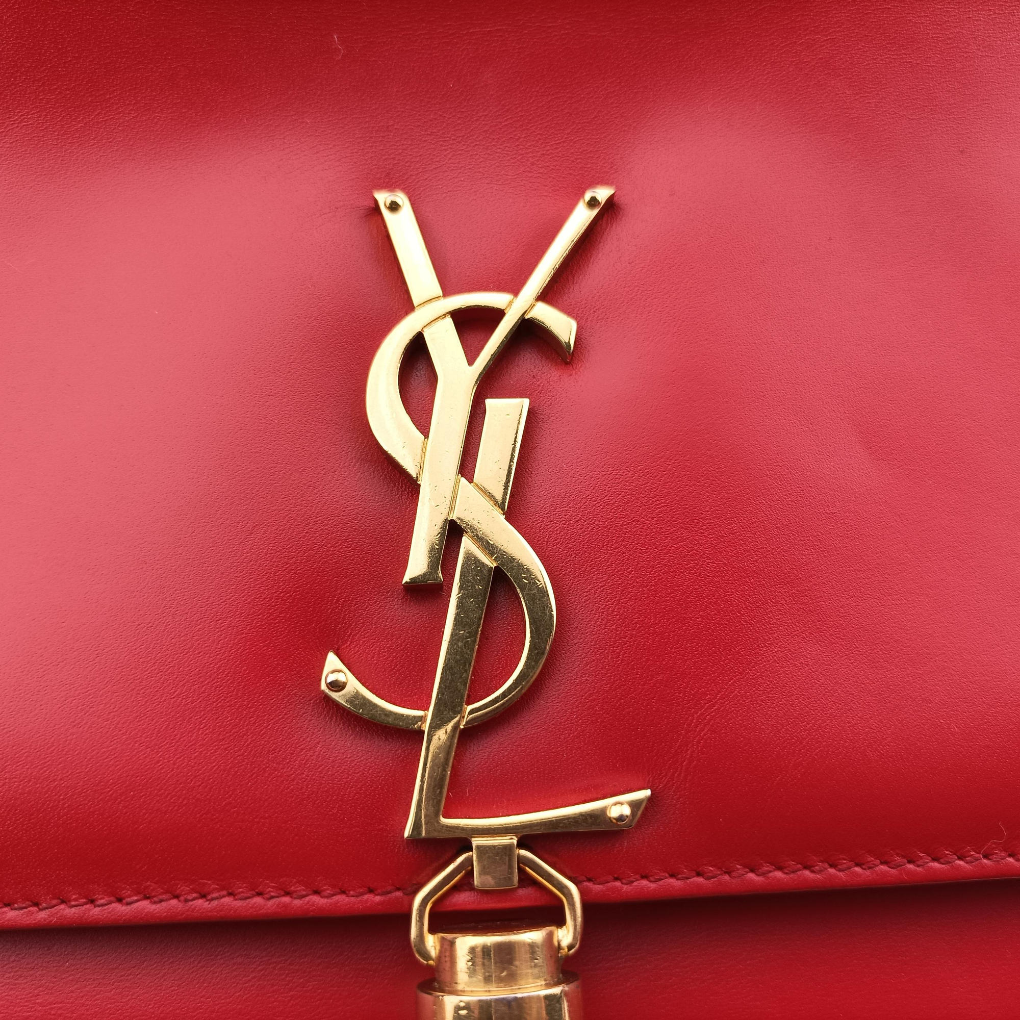 Pre-owned Yves Saint Laurent KATE Red Leather 326078 shoulderbag | stylenewstar