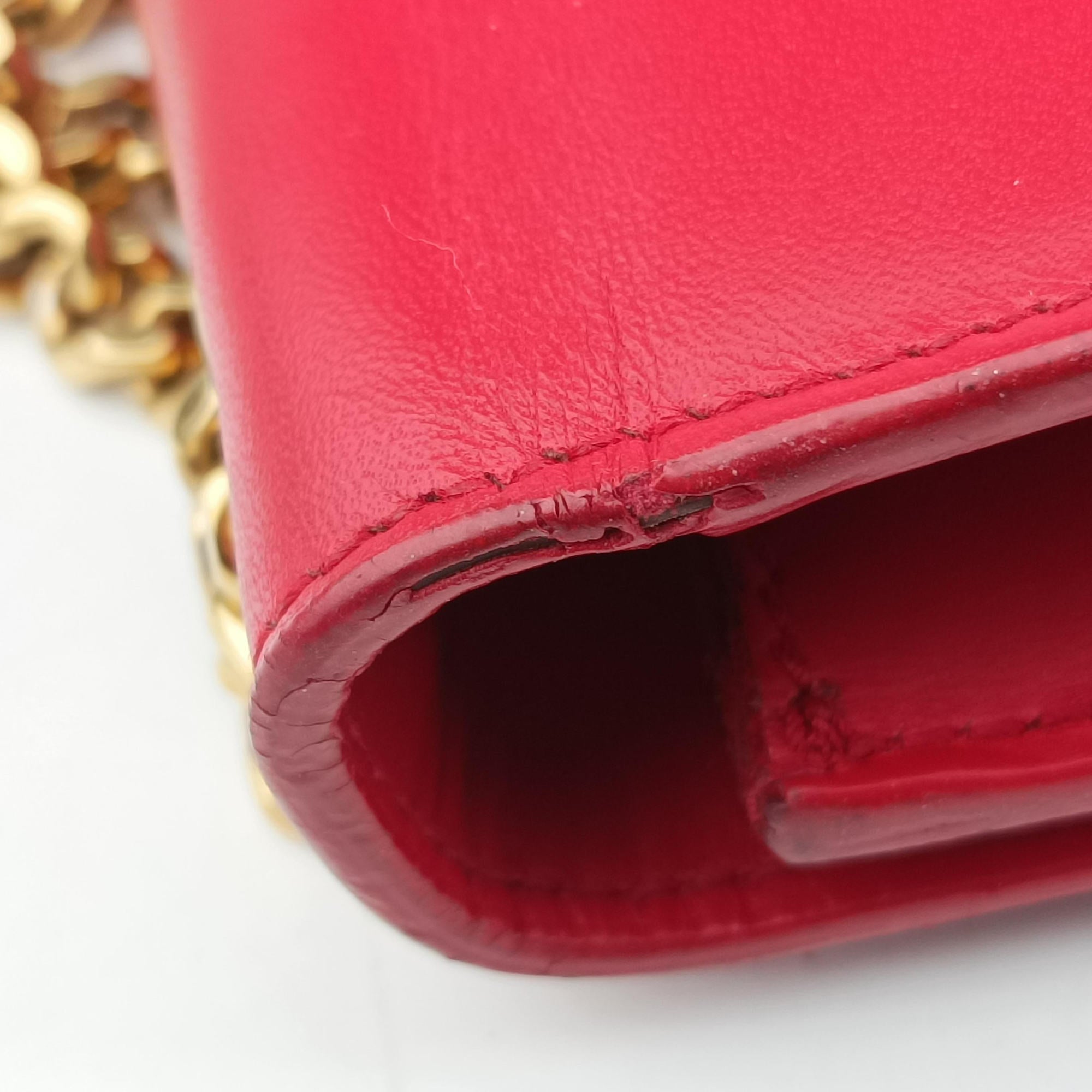 Pre-owned Yves Saint Laurent KATE Red Leather 326078 shoulderbag | stylenewstar