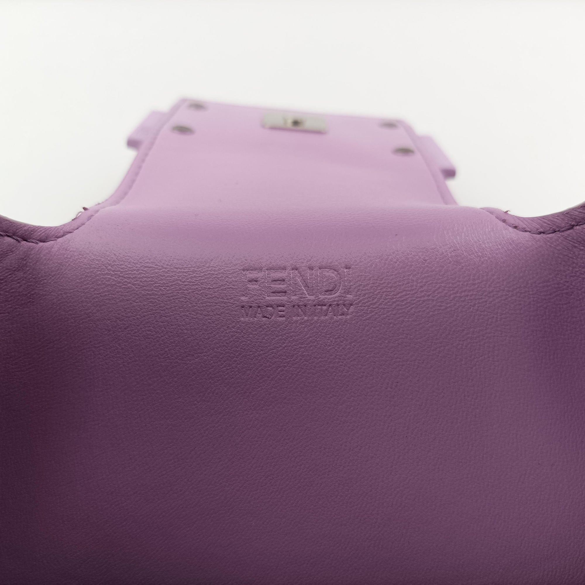 Pre-owned Fendi Cookie Mini Purple Leather 8BS065 handbag | stylenewstar