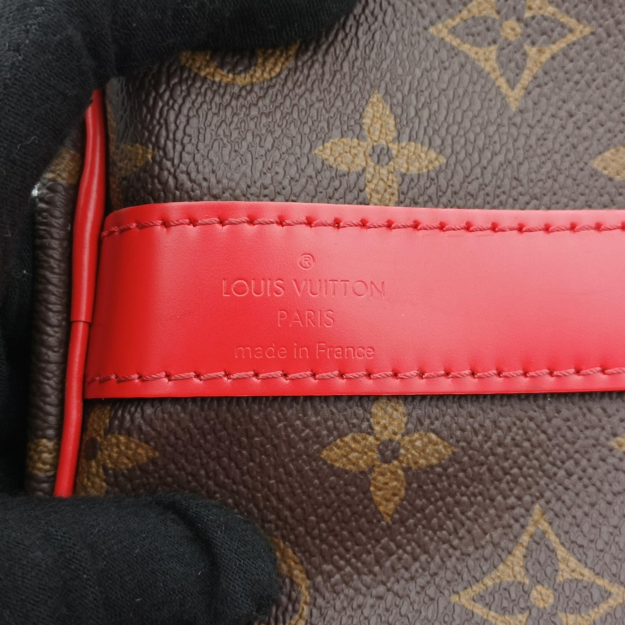 Pre-owned Louis Vuitton Keepall Bandouliere 50 Brown×red Monogram canvas M44740 shoulderbag | stylenewstar
