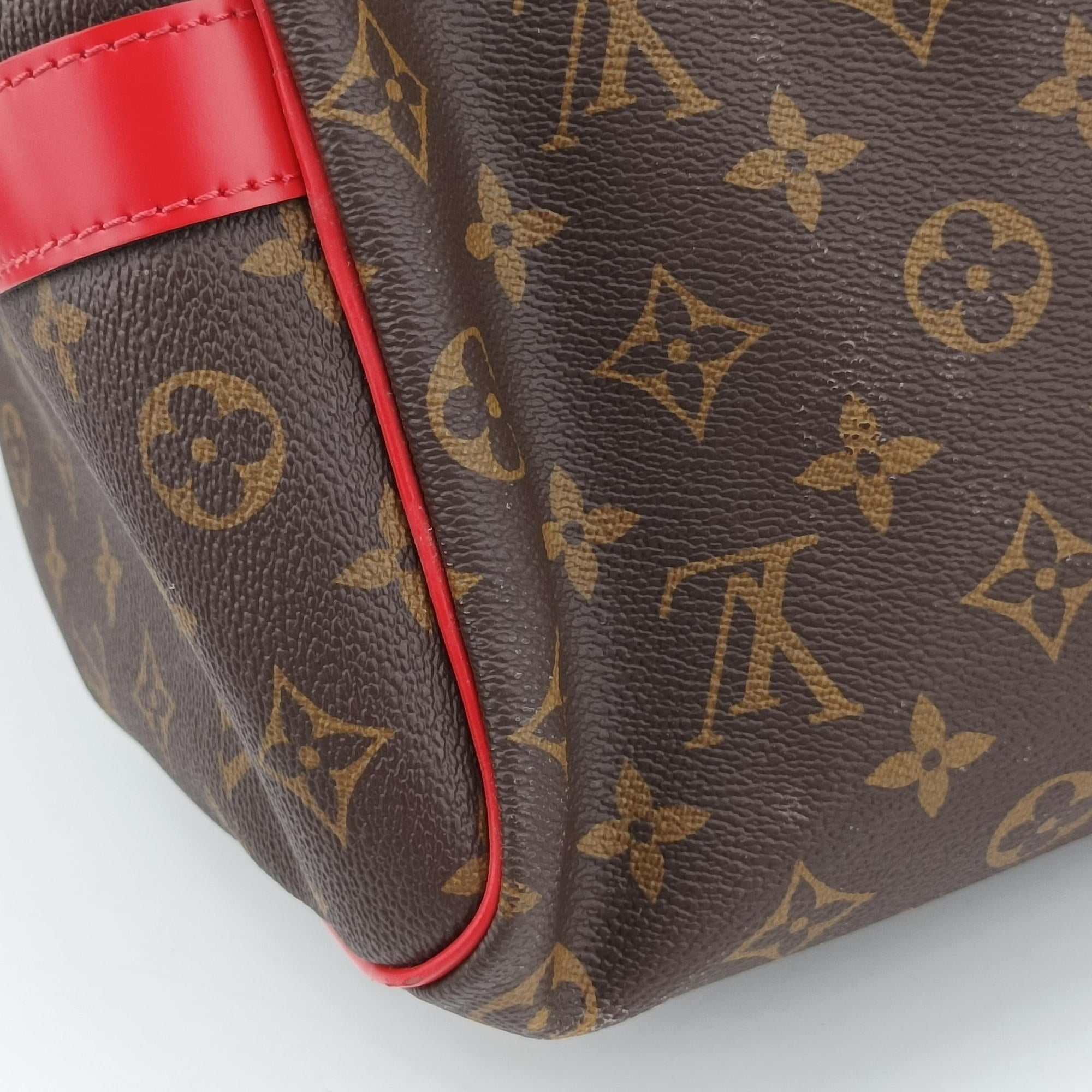 Pre-owned Louis Vuitton Keepall Bandouliere 50 Brown×red Monogram canvas M44740 shoulderbag | stylenewstar