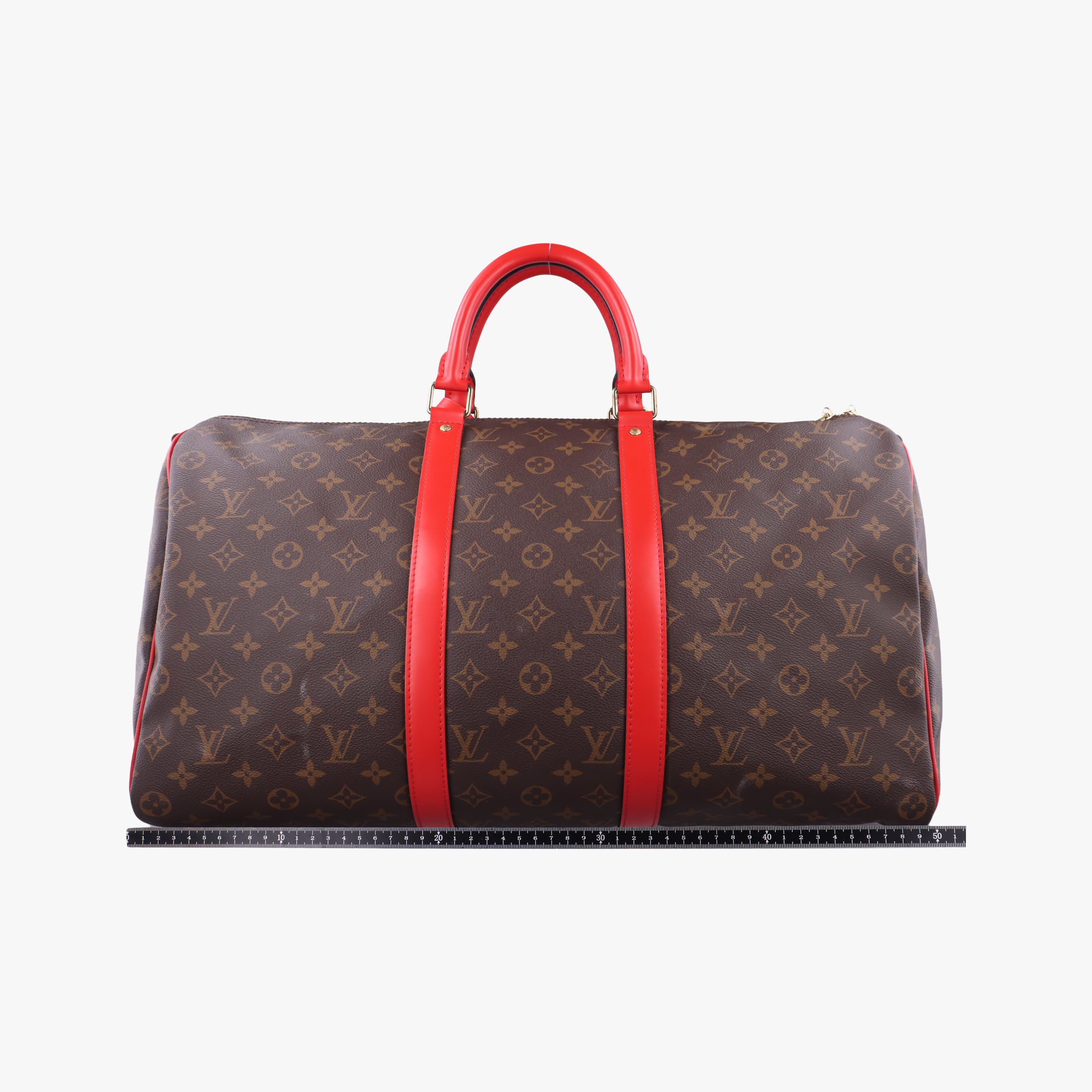 Pre-owned Louis Vuitton Keepall Bandouliere 50 Brown×red Monogram canvas M44740 shoulderbag | stylenewstar