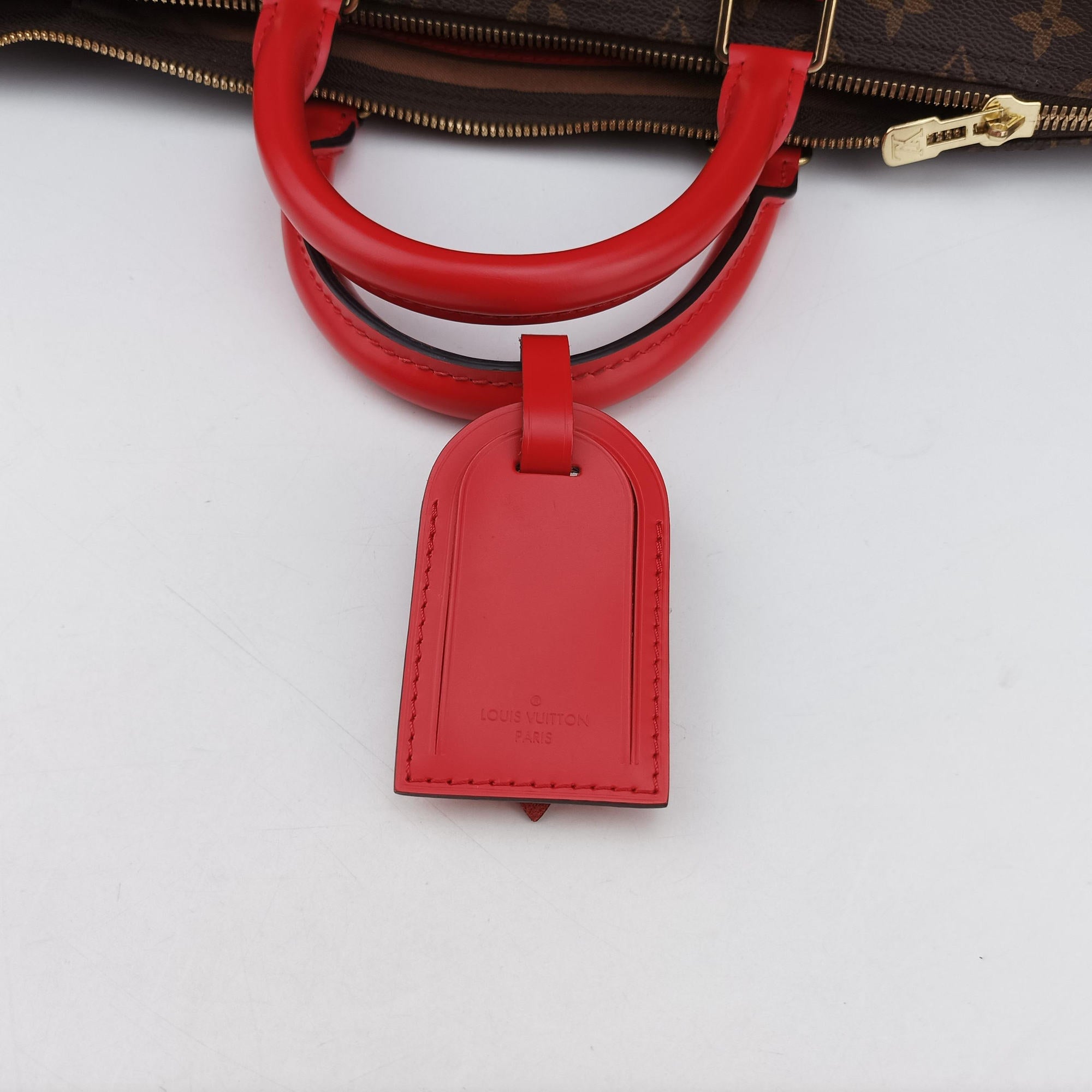 Pre-owned Louis Vuitton Keepall Bandouliere 50 Brown×red Monogram canvas M44740 shoulderbag | stylenewstar