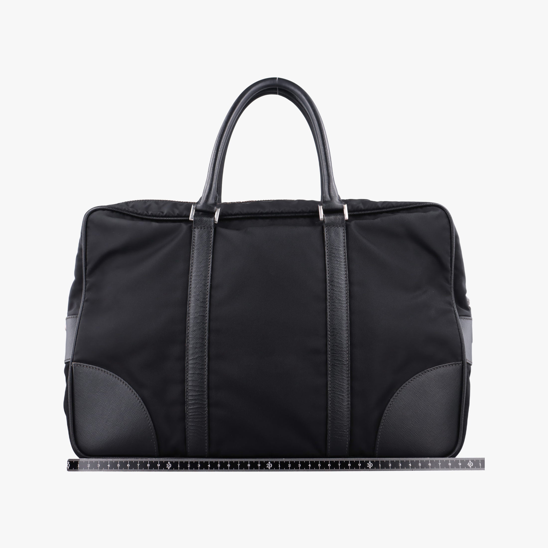 Pre-owned Prada Nylon Briefcase Nero Black Nylon×SAFFIANO Leather VA0983 handbag | stylenewstar
