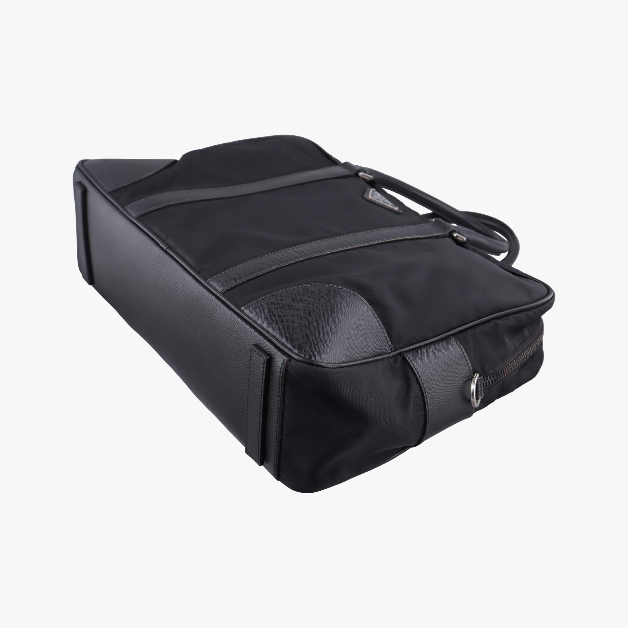 Pre-owned Prada Nylon Briefcase Nero Black Nylon×SAFFIANO Leather VA0983 handbag | stylenewstar
