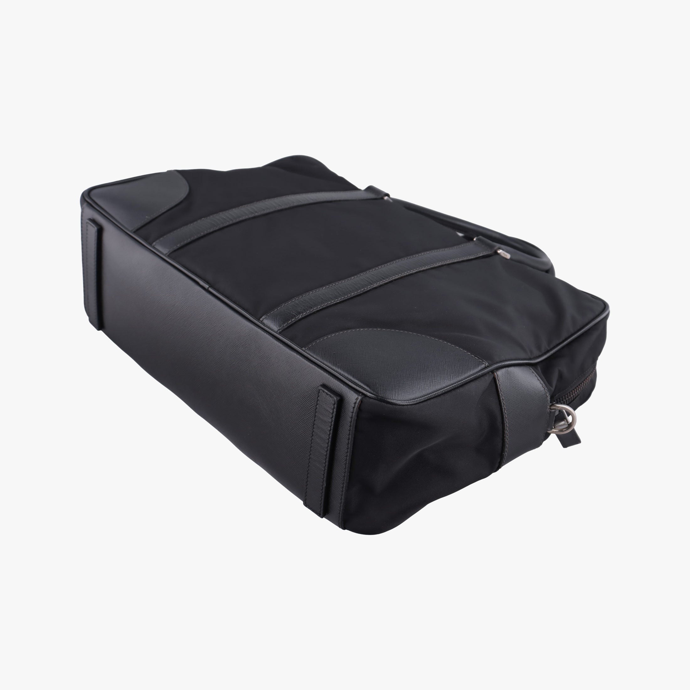 Pre-owned Prada Nylon Briefcase Nero Black Nylon×SAFFIANO Leather VA0983 handbag | stylenewstar
