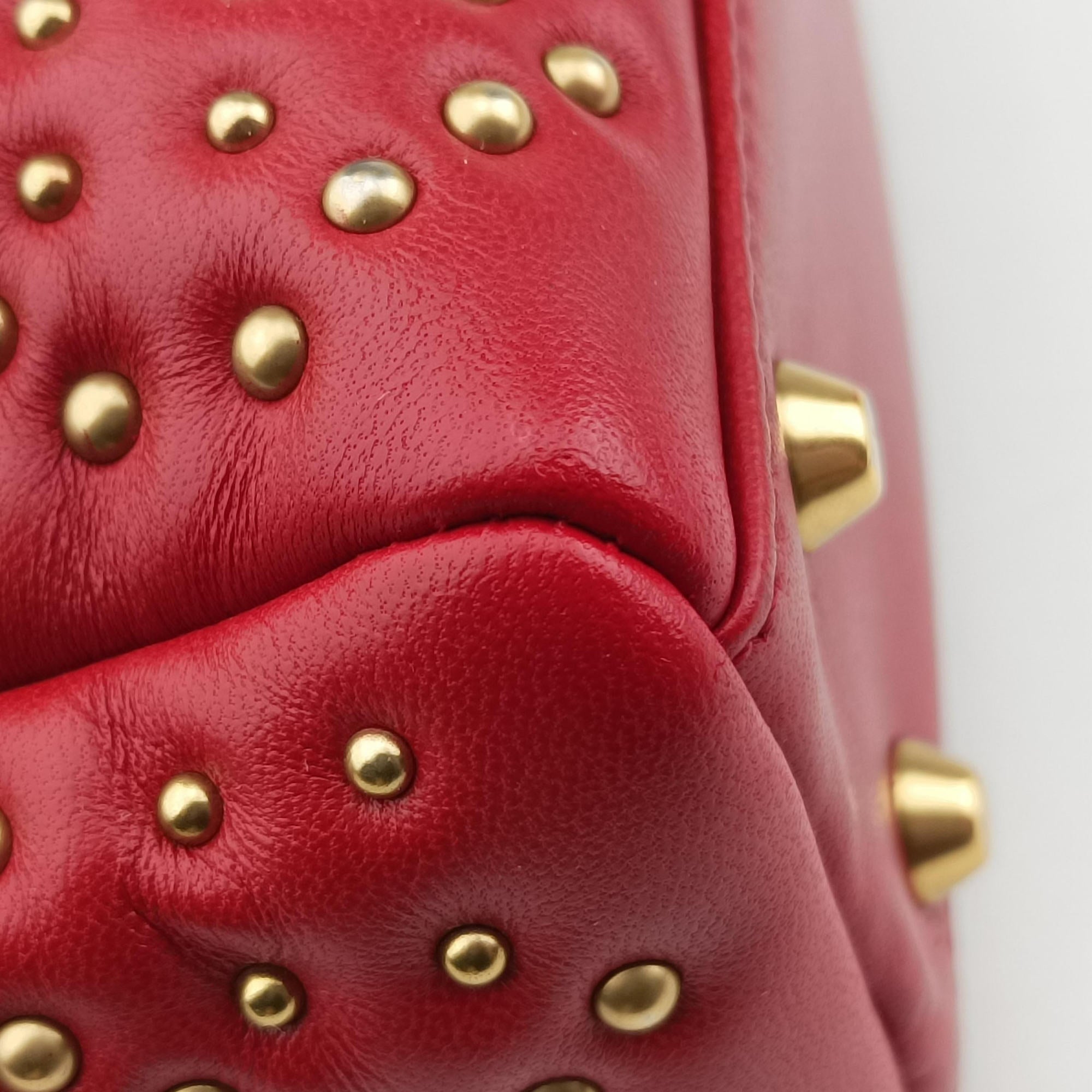 Pre-owned Christian Dior Lady Dior Red lambskin  shoulderbag | stylenewstar