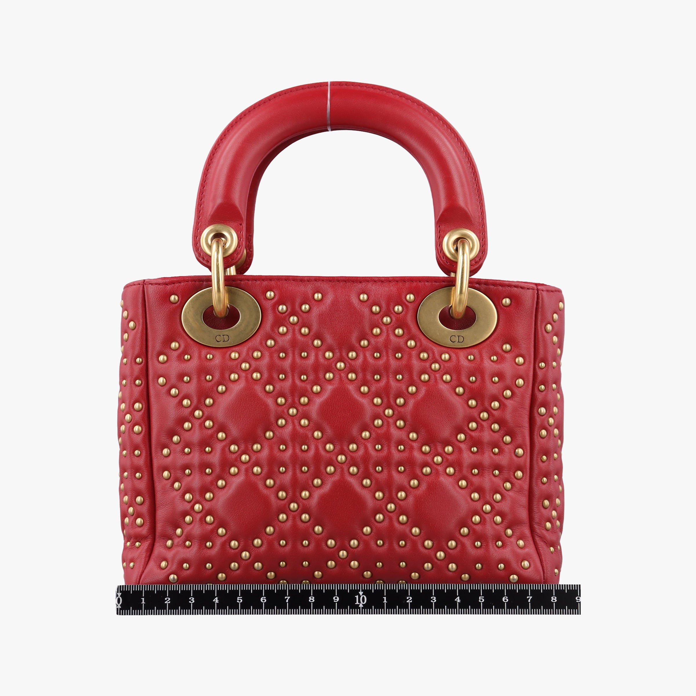 Pre-owned Christian Dior Lady Dior Red lambskin  shoulderbag | stylenewstar