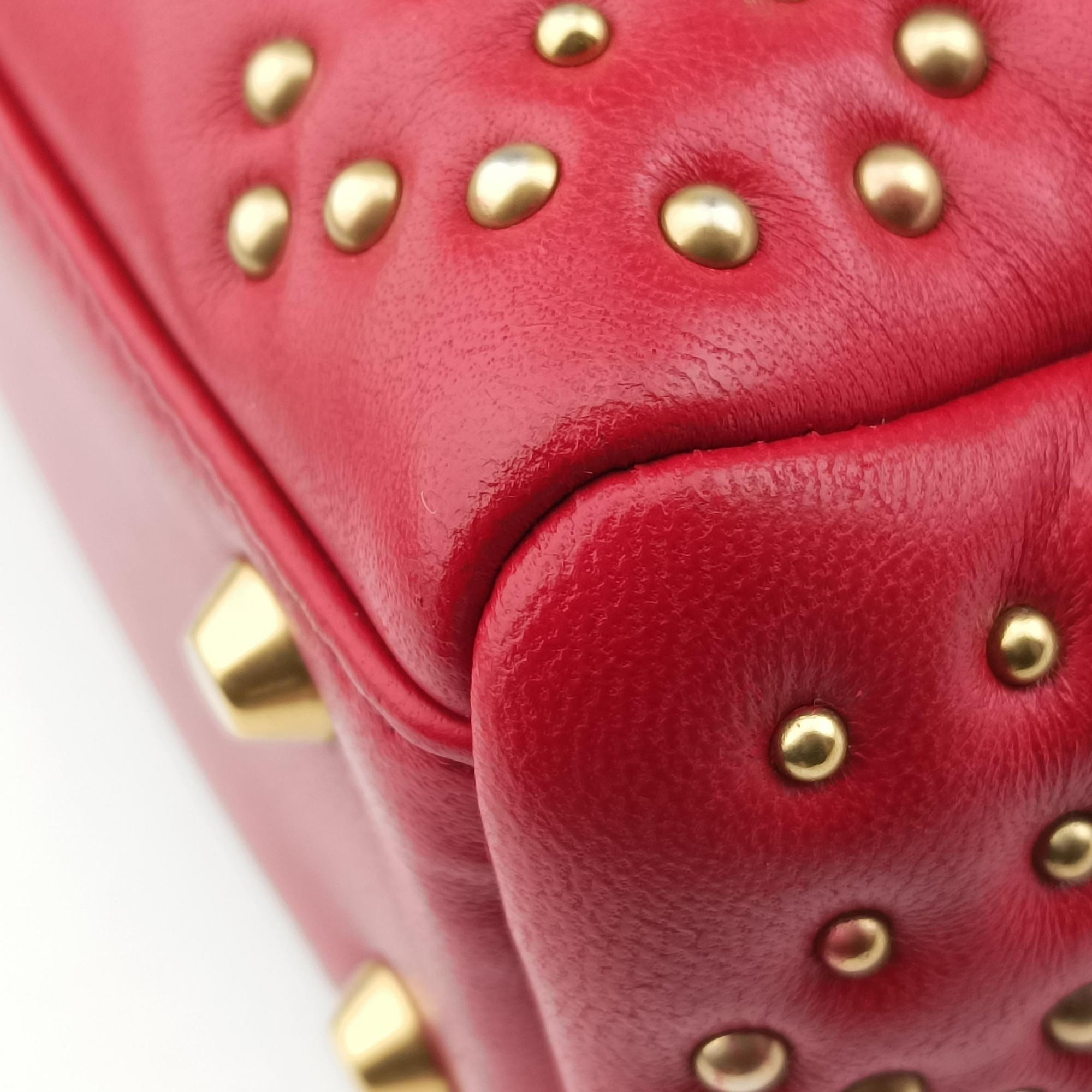 Pre-owned Christian Dior Lady Dior Red lambskin  shoulderbag | stylenewstar
