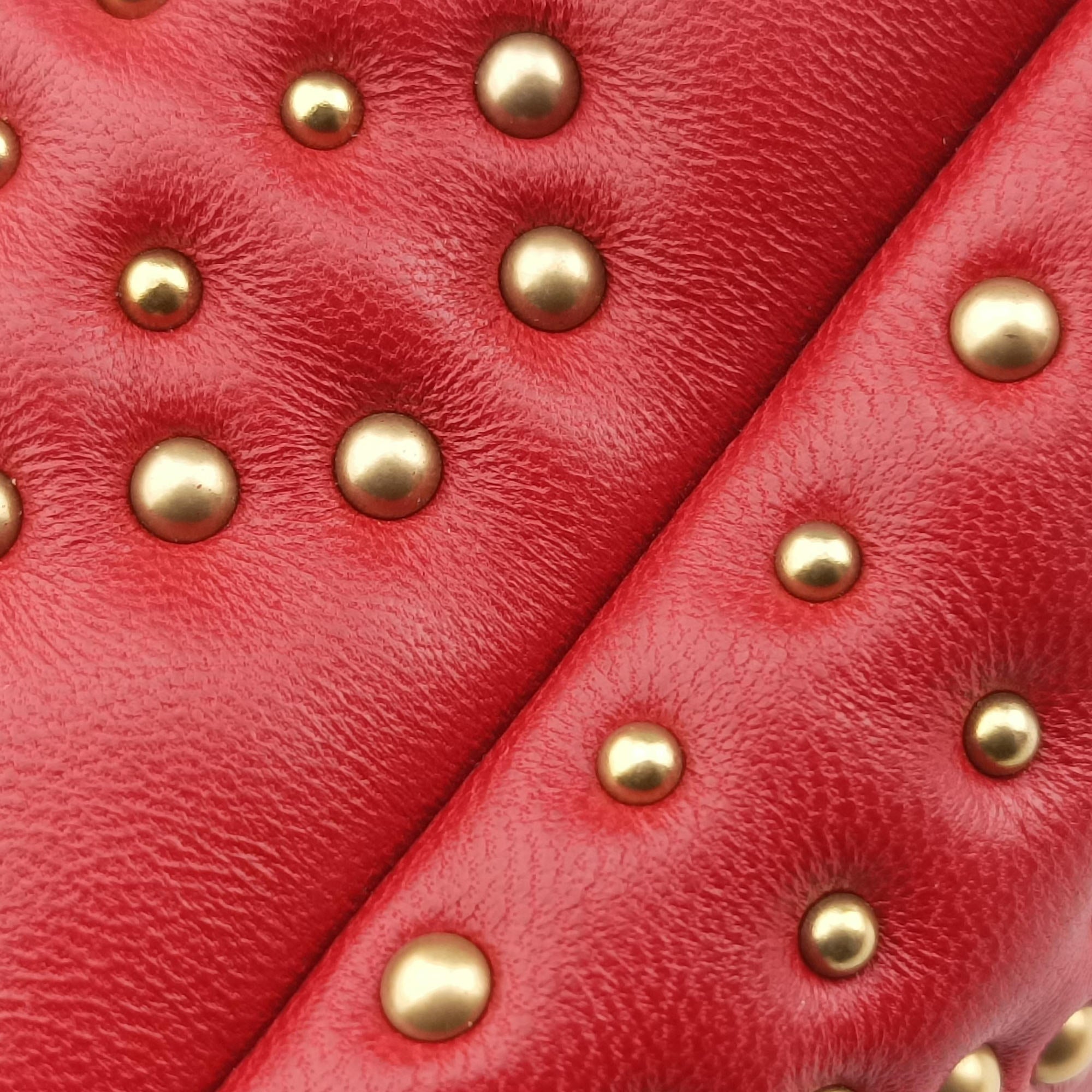 Pre-owned Christian Dior Lady Dior Red lambskin  shoulderbag | stylenewstar