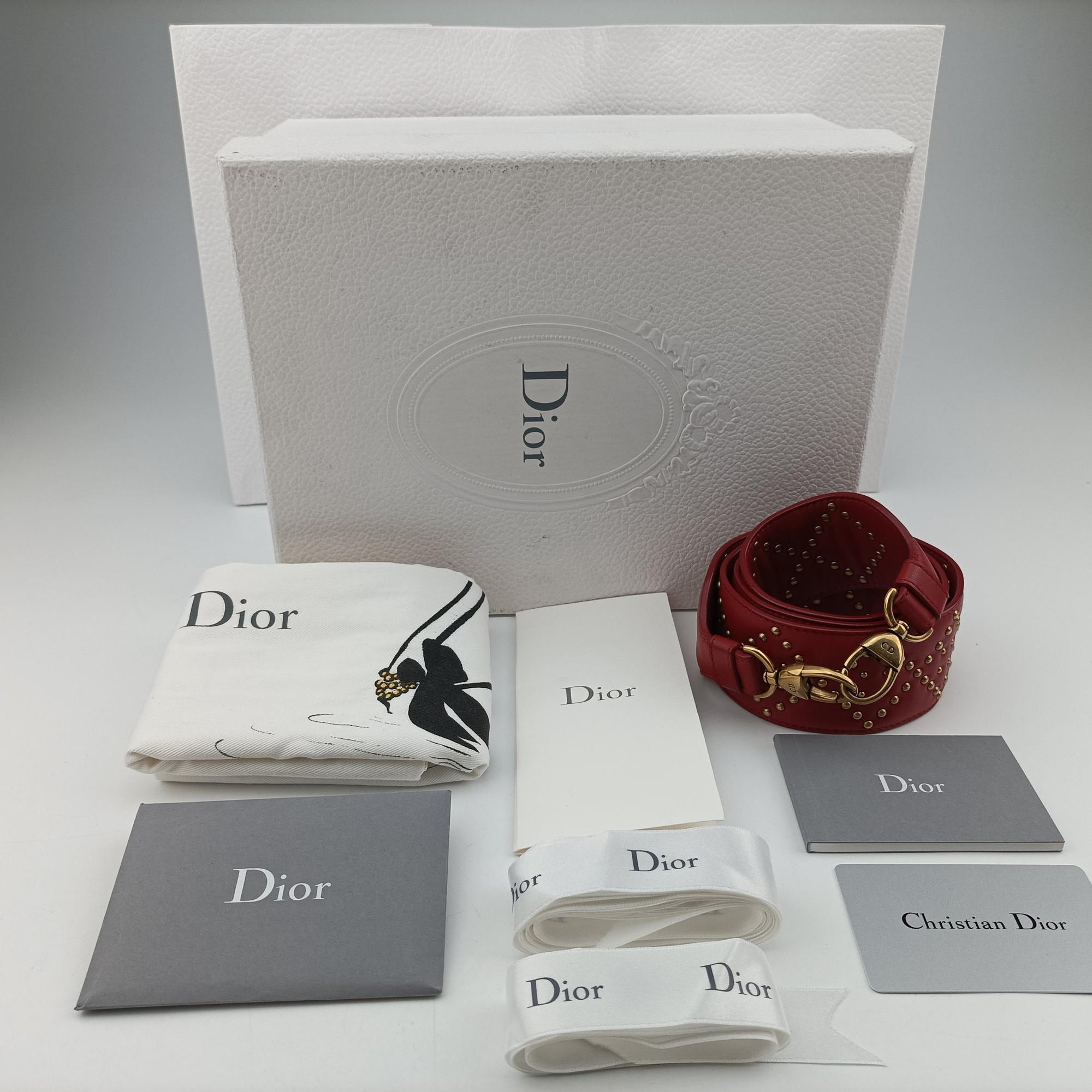 Pre-owned Christian Dior Lady Dior Red lambskin  shoulderbag | stylenewstar