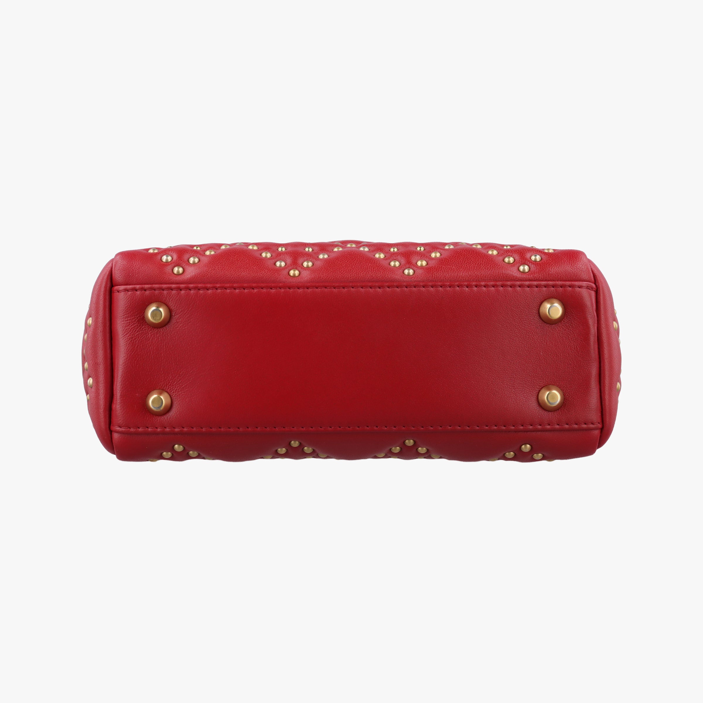 Pre-owned Christian Dior Lady Dior Red lambskin  shoulderbag | stylenewstar