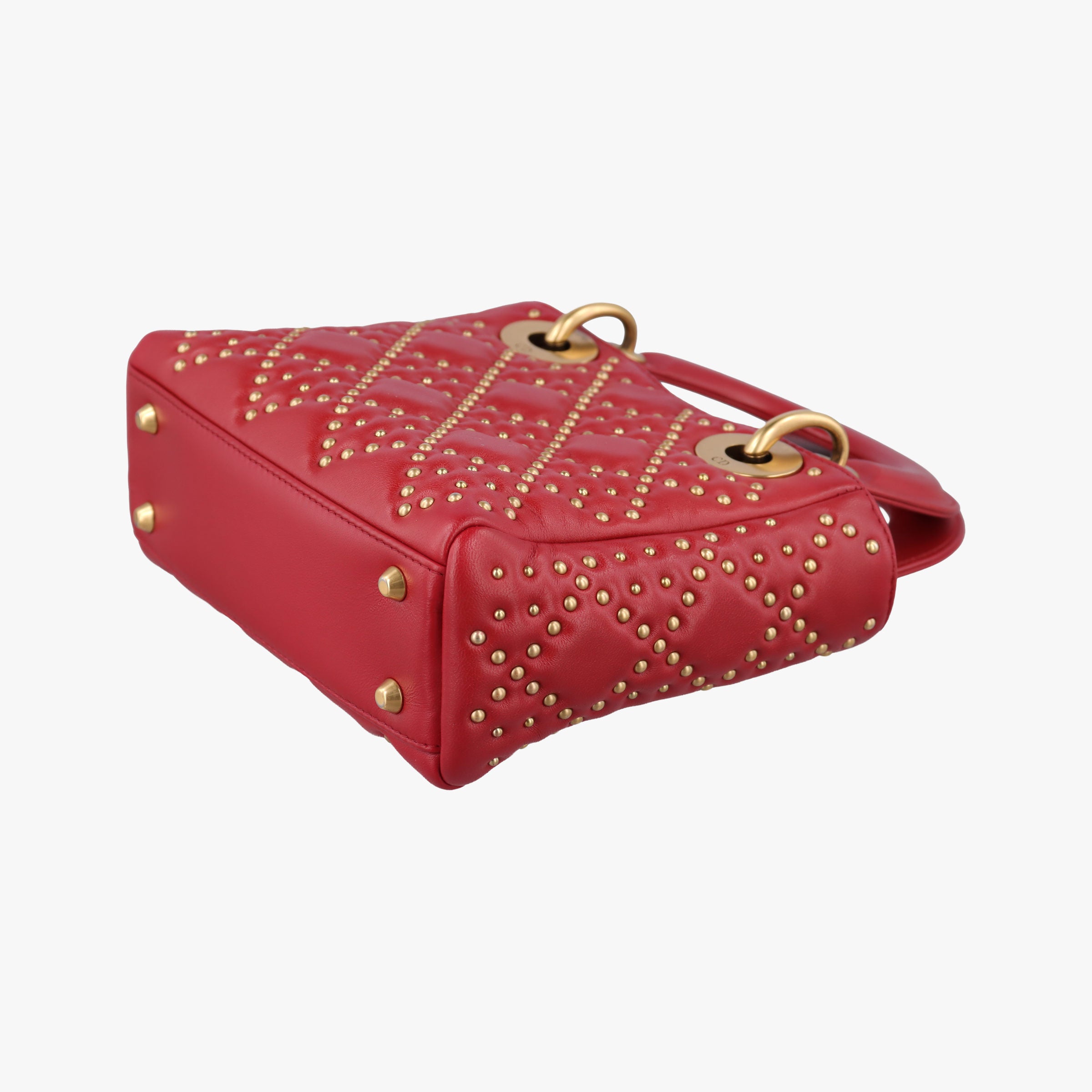 Pre-owned Christian Dior Lady Dior Red lambskin  shoulderbag | stylenewstar