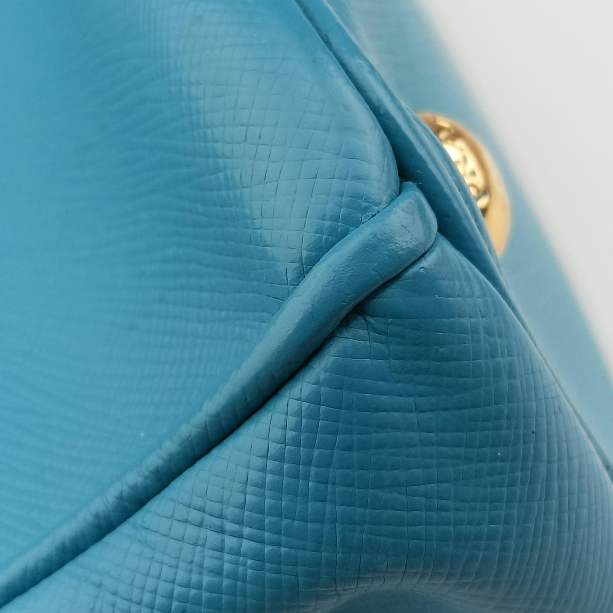 Pre-owned Prada Galleria Blue SAFFIANO Leather BN1801 shoulderbag | stylenewstar