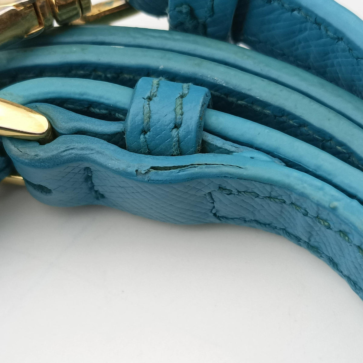 Pre-owned Prada Galleria Blue SAFFIANO Leather BN1801 shoulderbag | stylenewstar