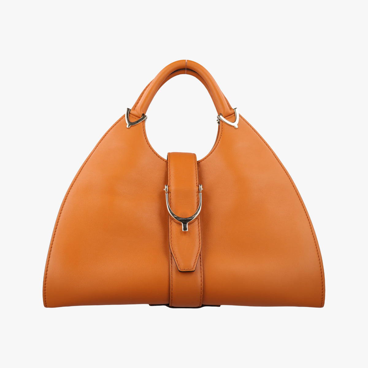 Pre-owned Gucci Stirrup Brown leather 277514 handbag | stylenewstar