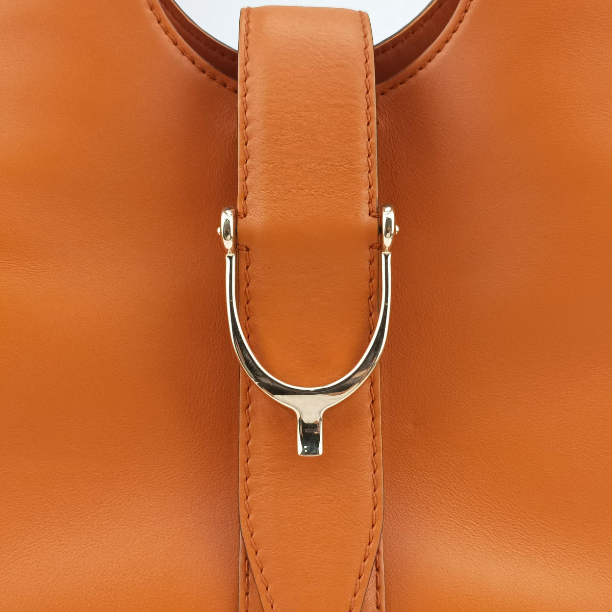 Pre-owned Gucci Stirrup Brown leather 277514 handbag | stylenewstar