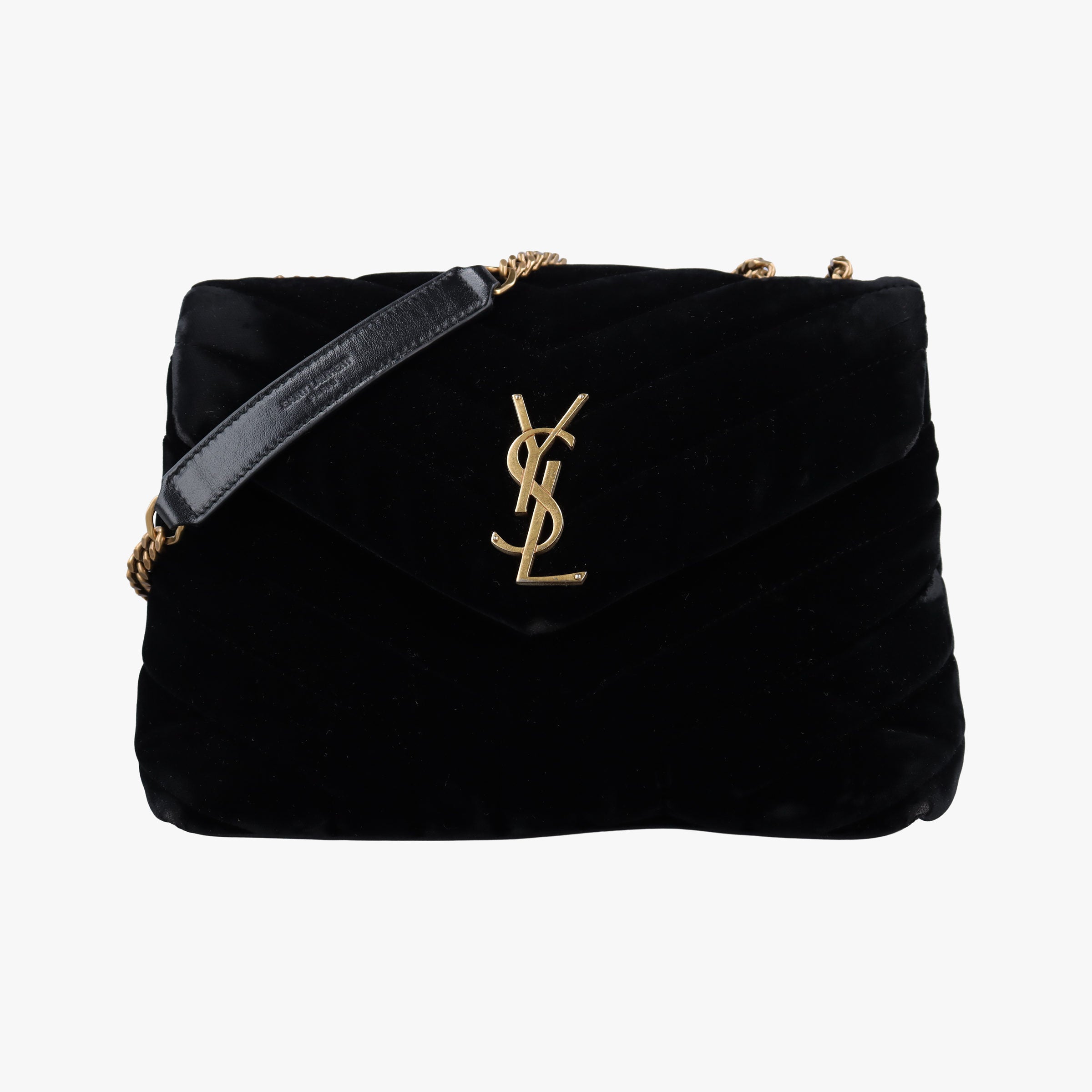 Secondhand Yves Saint Laurent LOULOU Black velour 494699 shoulderbag | stylenewstar