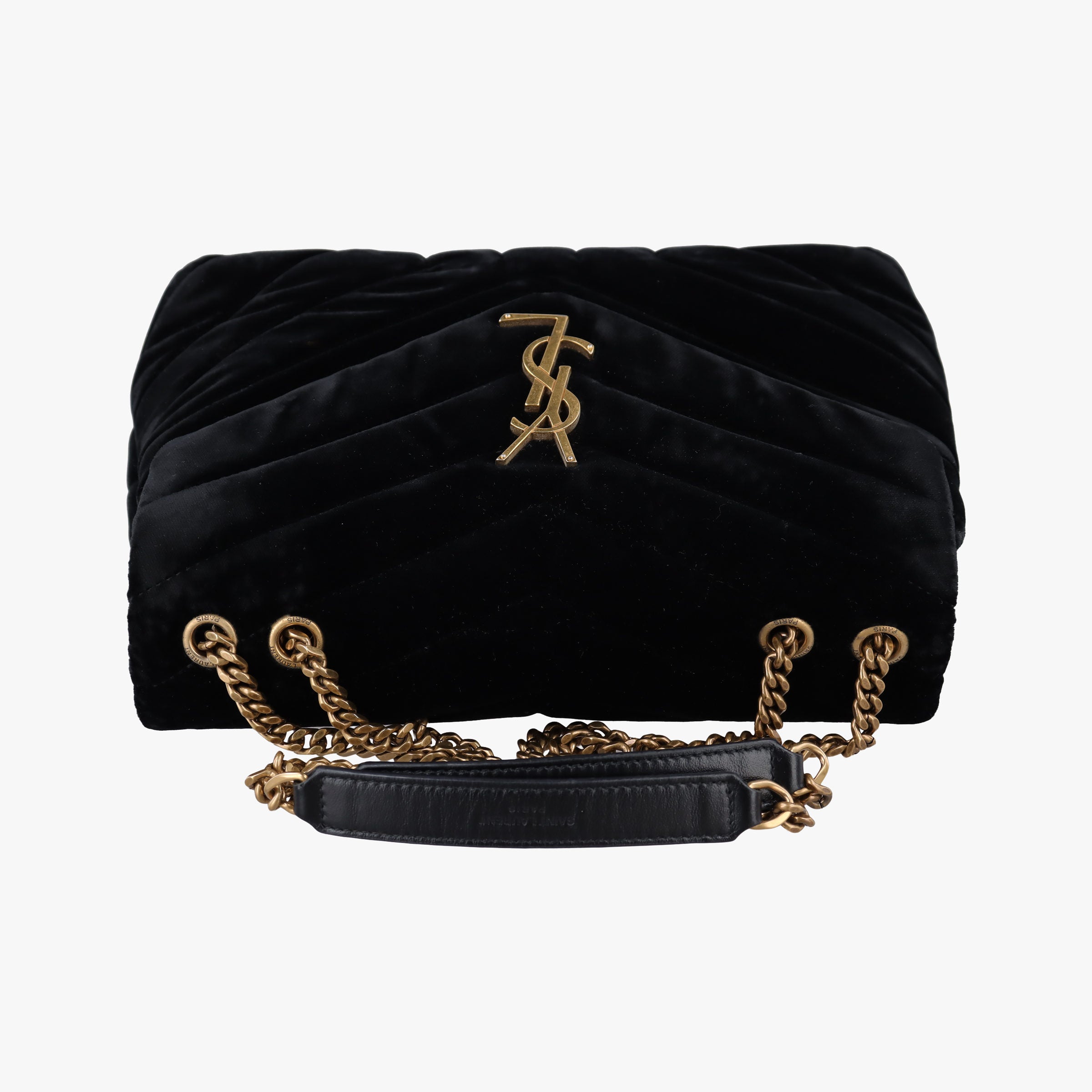 Secondhand Yves Saint Laurent LOULOU Black velour 494699 shoulderbag | stylenewstar