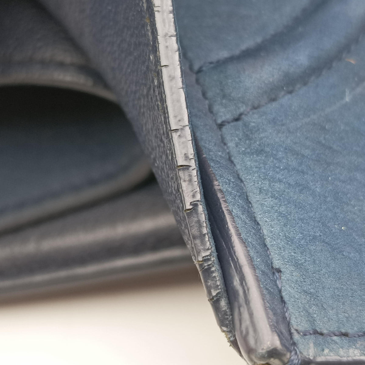 Pre-owned Celine Luggage Square Phantom Blue Suede  shoulderbag | stylenewstar