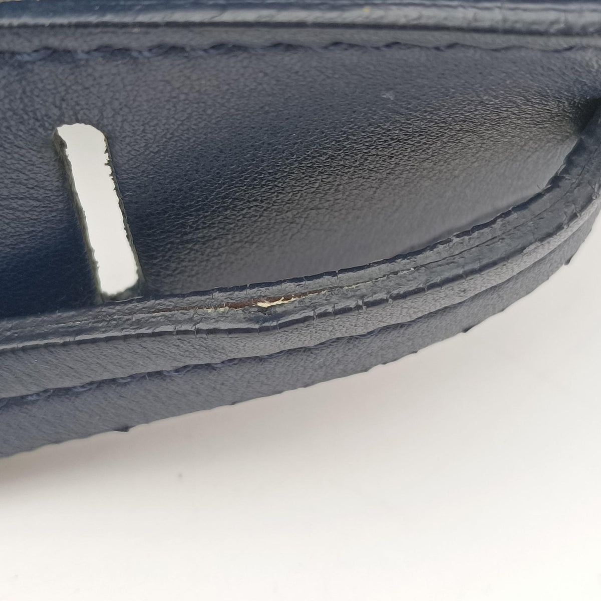 Pre-owned Celine Luggage Square Phantom Blue Suede  shoulderbag | stylenewstar