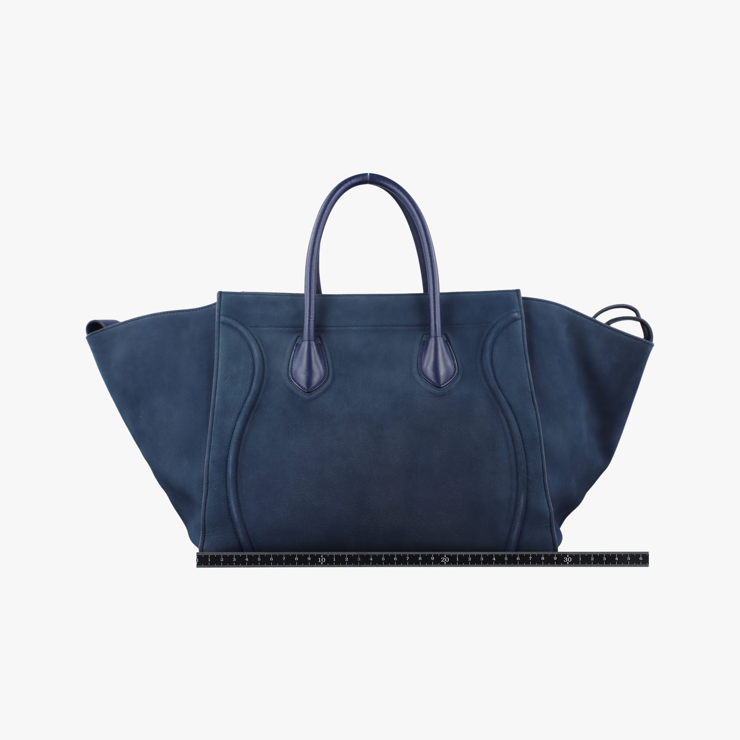 Secondhand Celine Luggage Square Phantom Blue Suede  shoulderbag | stylenewstar