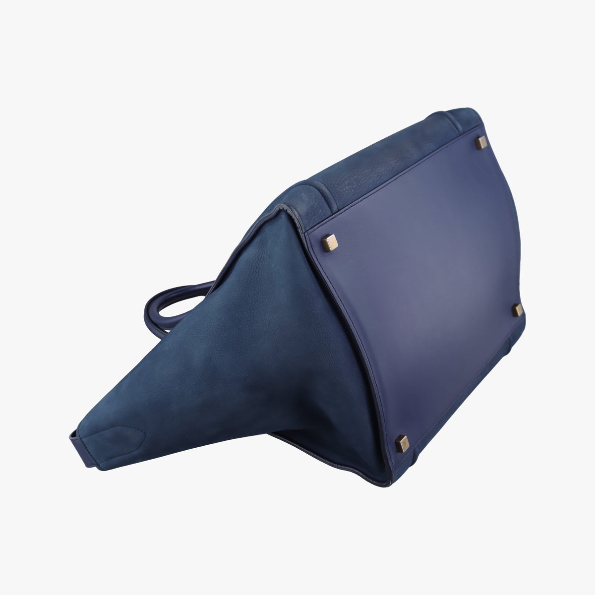 Secondhand Celine Luggage Square Phantom Blue Suede  shoulderbag | stylenewstar