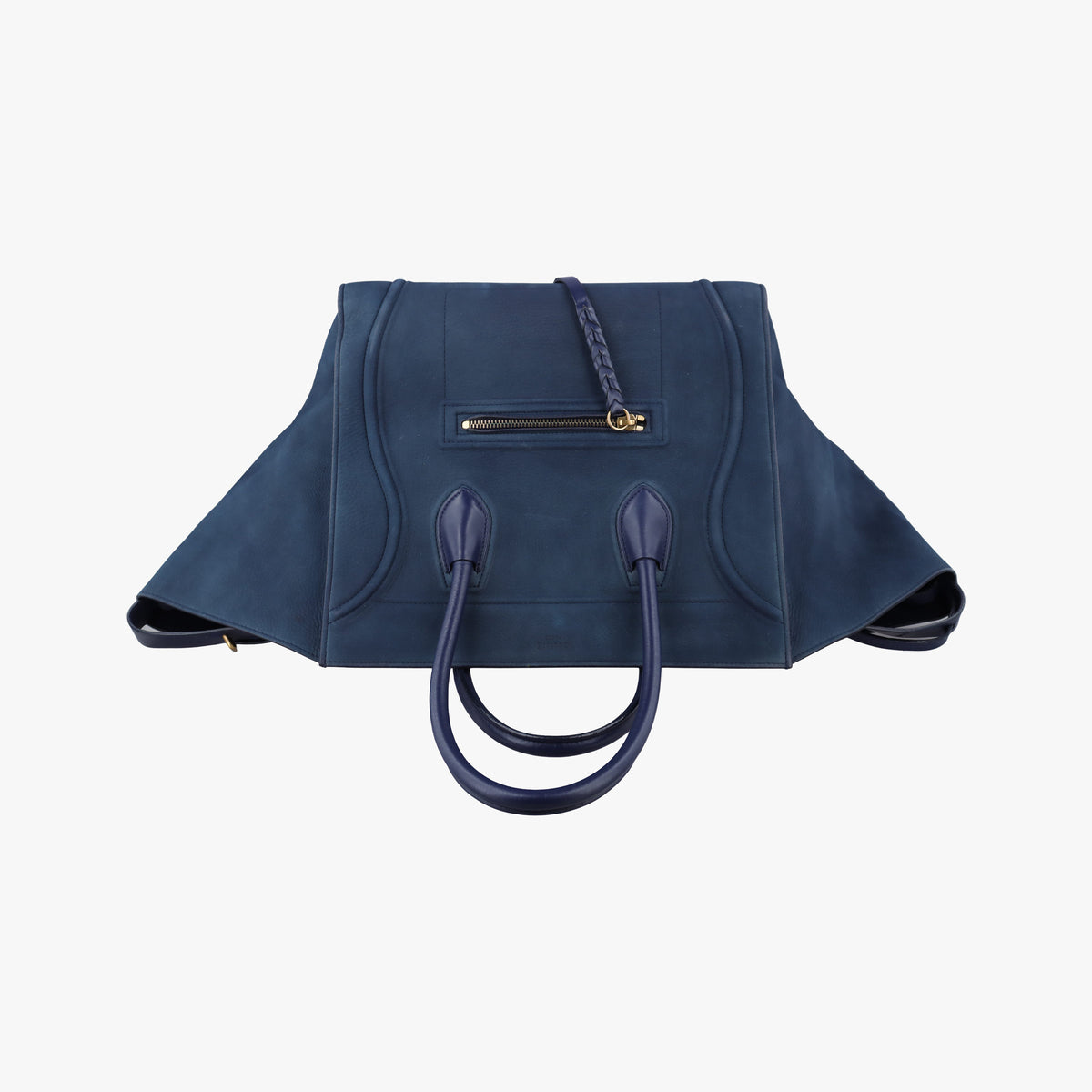 Secondhand Celine Luggage Square Phantom Blue Suede  shoulderbag | stylenewstar