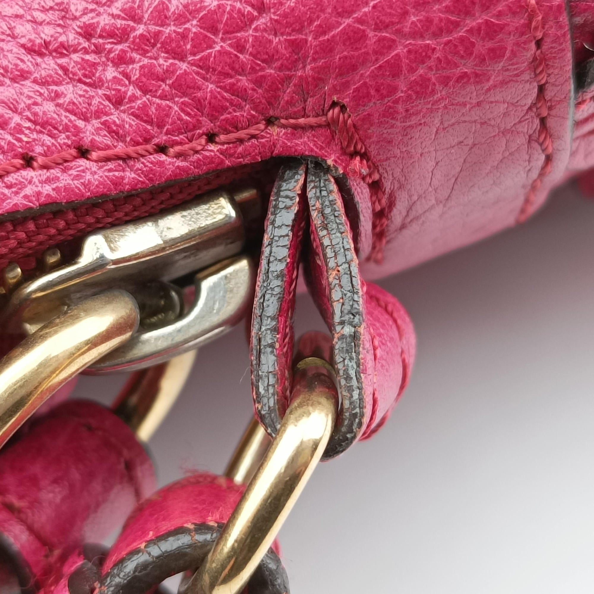 Pre-owned Chloe Paraty Rose Leather  shoulderbag | stylenewstar