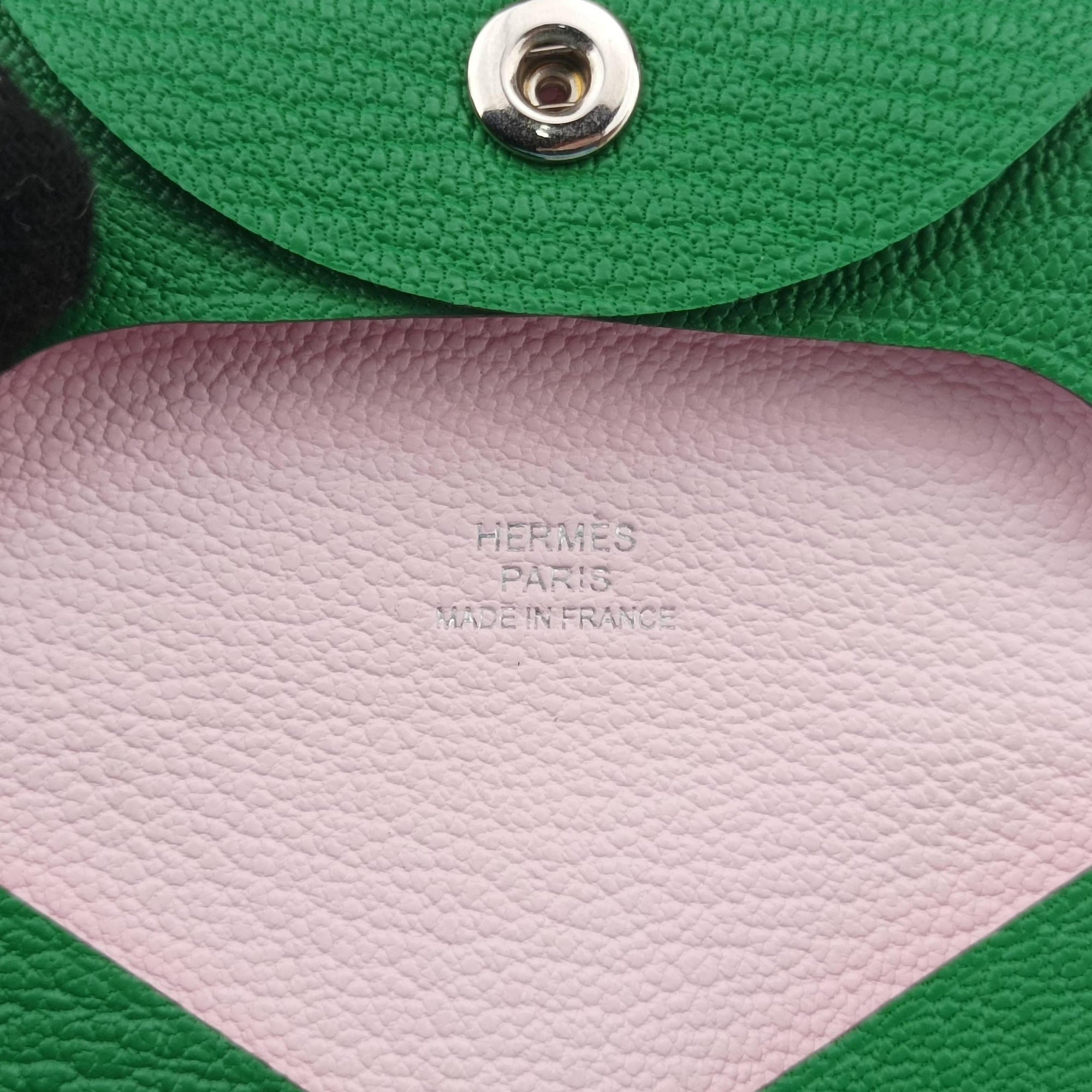 Pre-owned Hermes Bastia Green Leather  bifoldwallet | stylenewstar