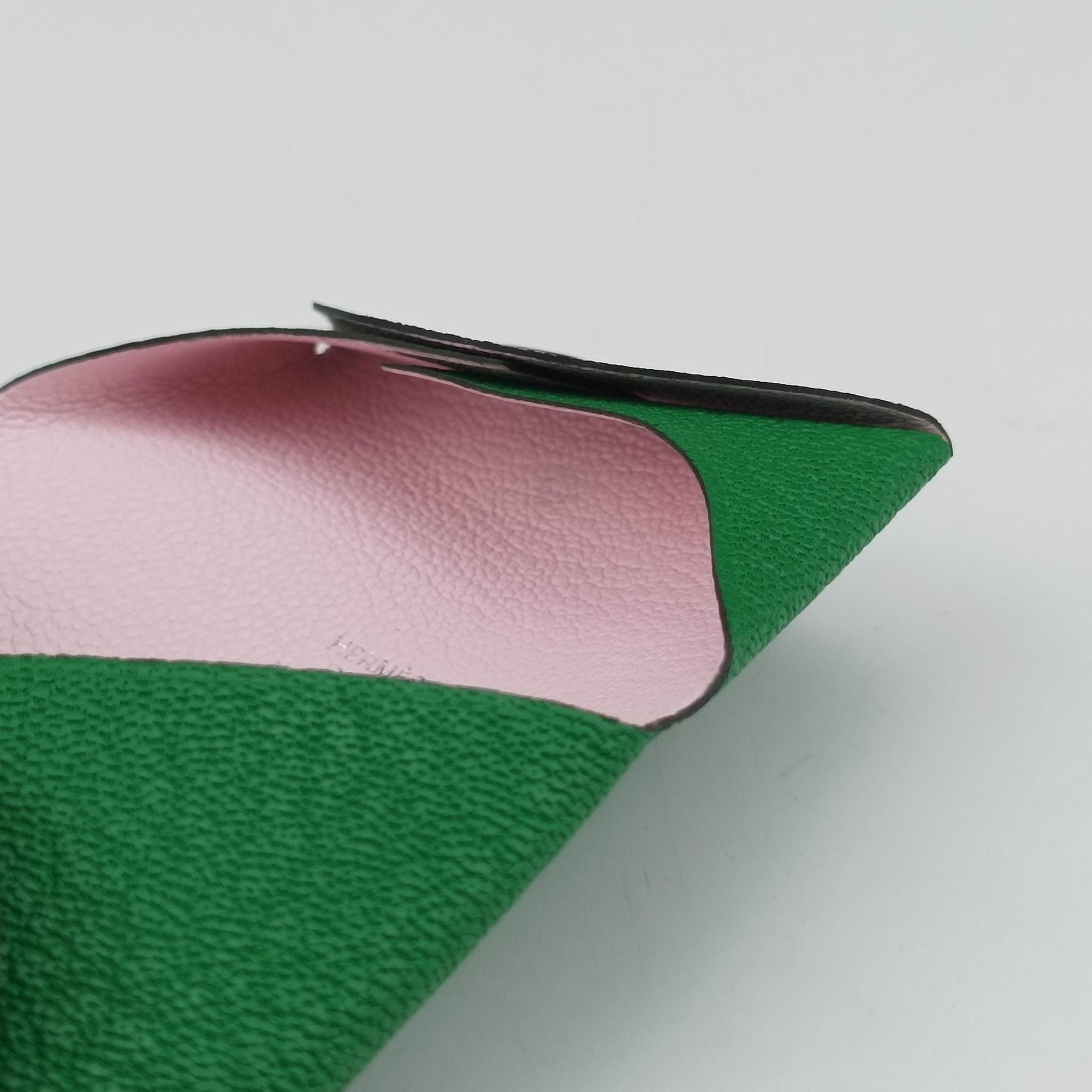 Pre-owned Hermes Bastia Green Leather  bifoldwallet | stylenewstar