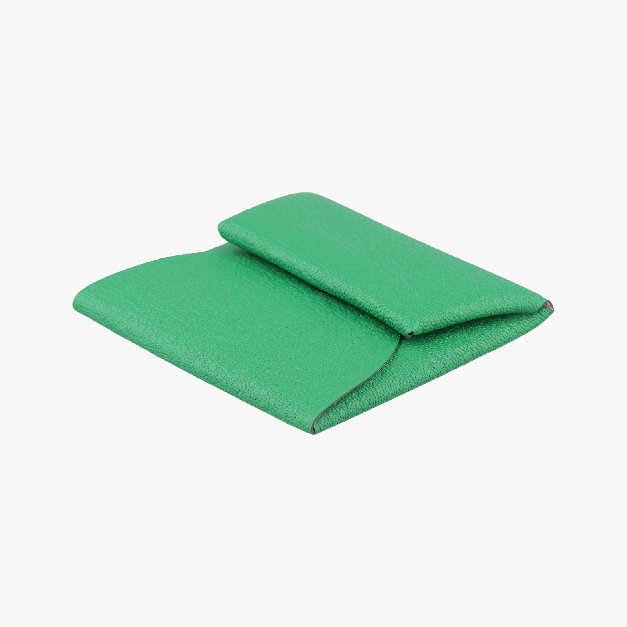 Pre-owned Hermes Bastia Green Leather  bifoldwallet | stylenewstar