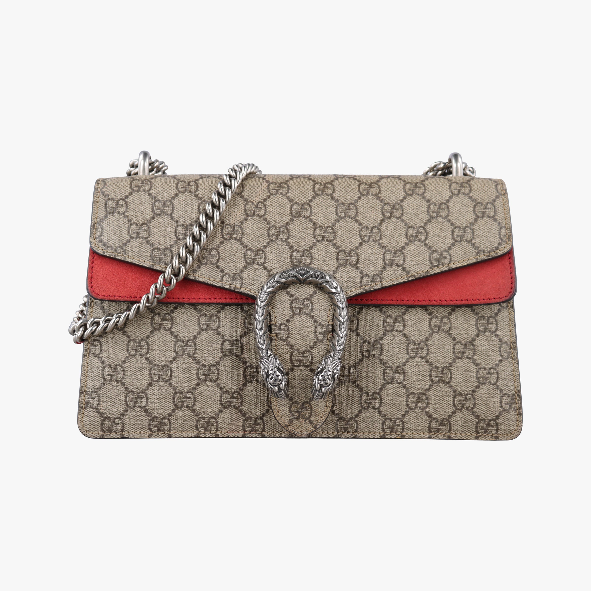 Pre-owned Gucci Dionysus Beige×red PVC coated canvas × suede 400249 shoulderbag | stylenewstar