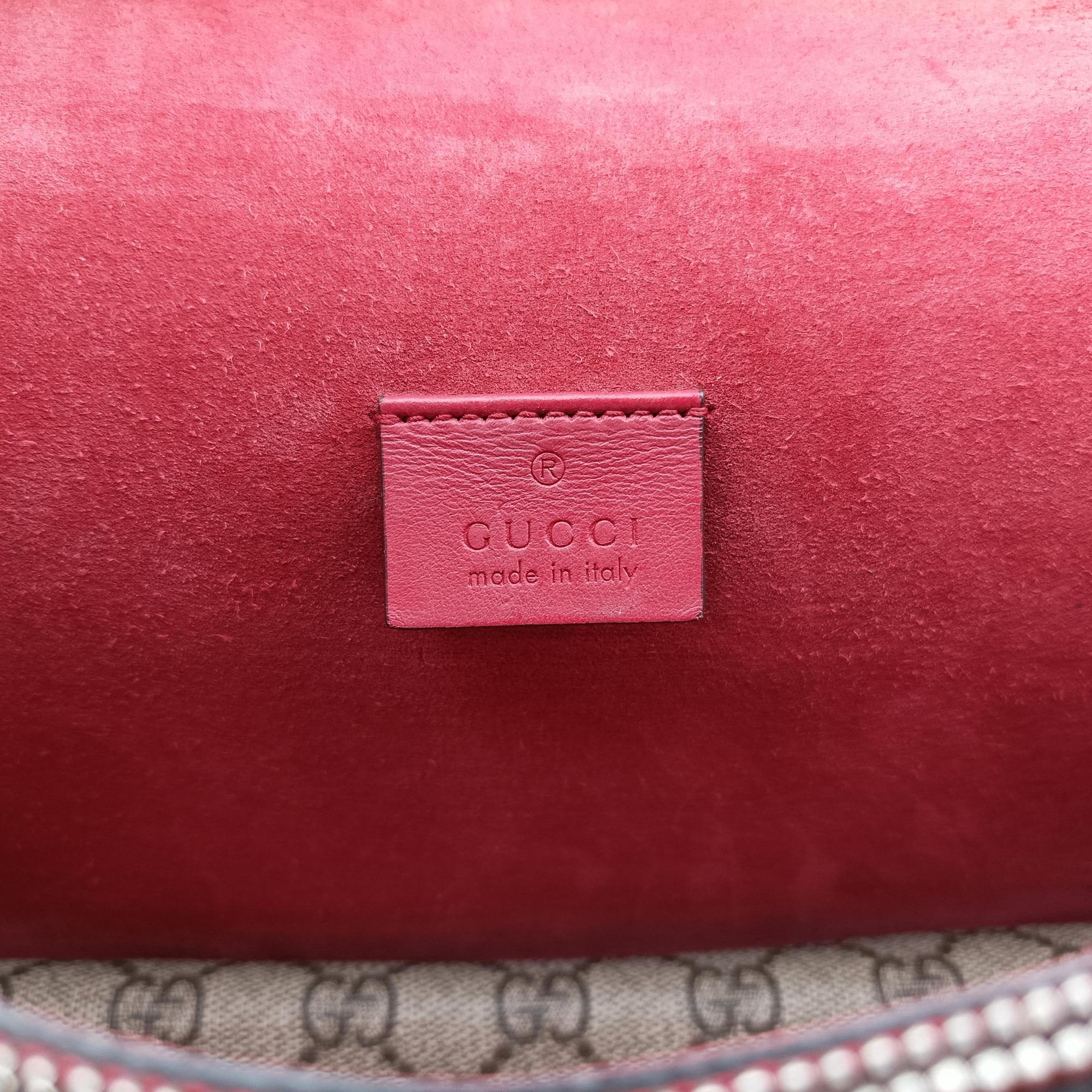 Pre-owned Gucci Dionysus Beige×red PVC coated canvas × suede 400249 shoulderbag | stylenewstar