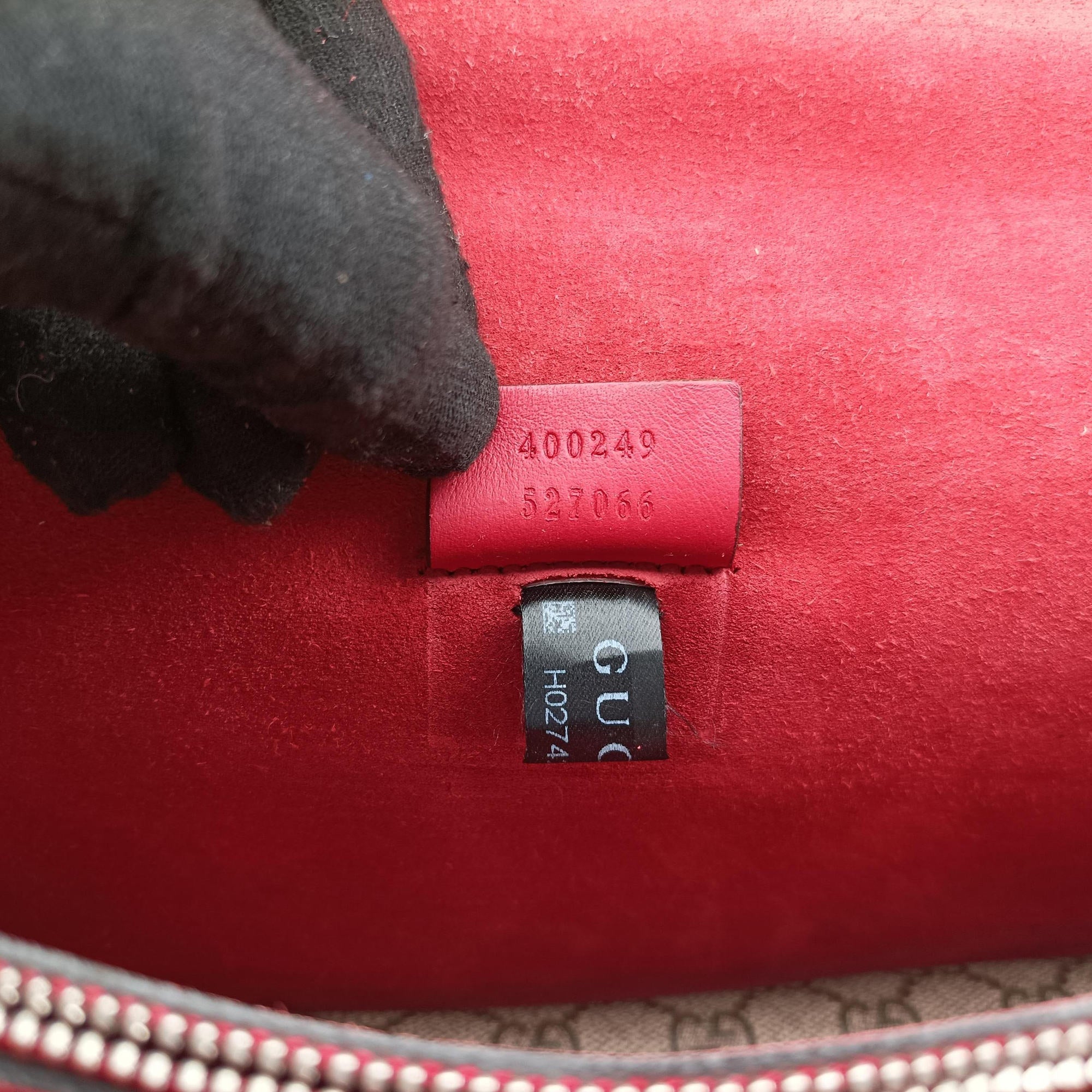 Pre-owned Gucci Dionysus Beige×red PVC coated canvas × suede 400249 shoulderbag | stylenewstar