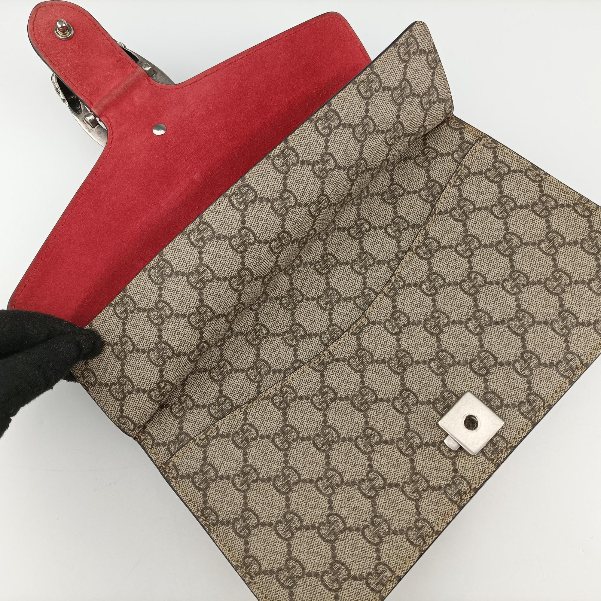 Pre-owned Gucci Dionysus Beige×red PVC coated canvas × suede 400249 shoulderbag | stylenewstar