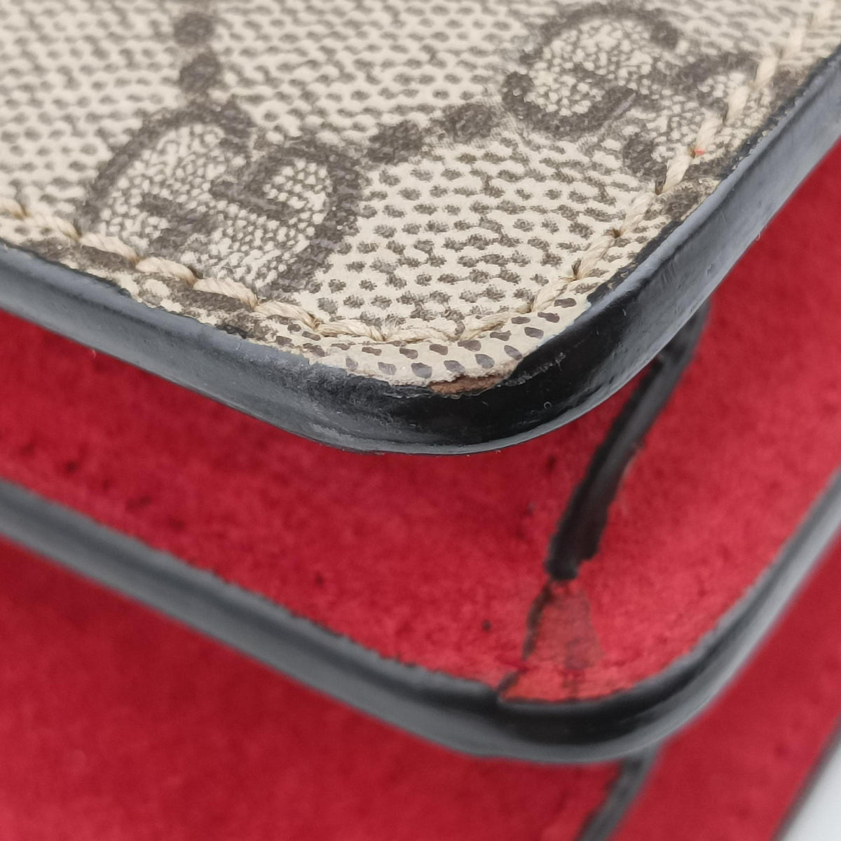 Pre-owned Gucci Dionysus Beige×red PVC coated canvas × suede 400249 shoulderbag | stylenewstar