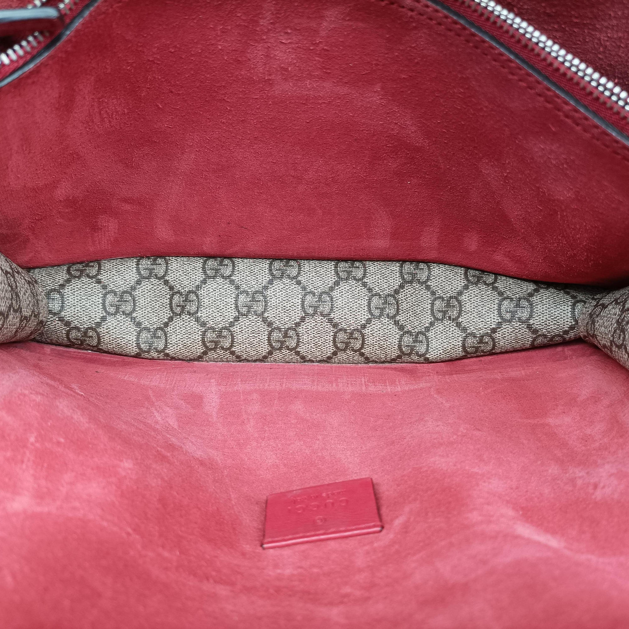 Pre-owned Gucci Dionysus Beige×red PVC coated canvas × suede 400249 shoulderbag | stylenewstar