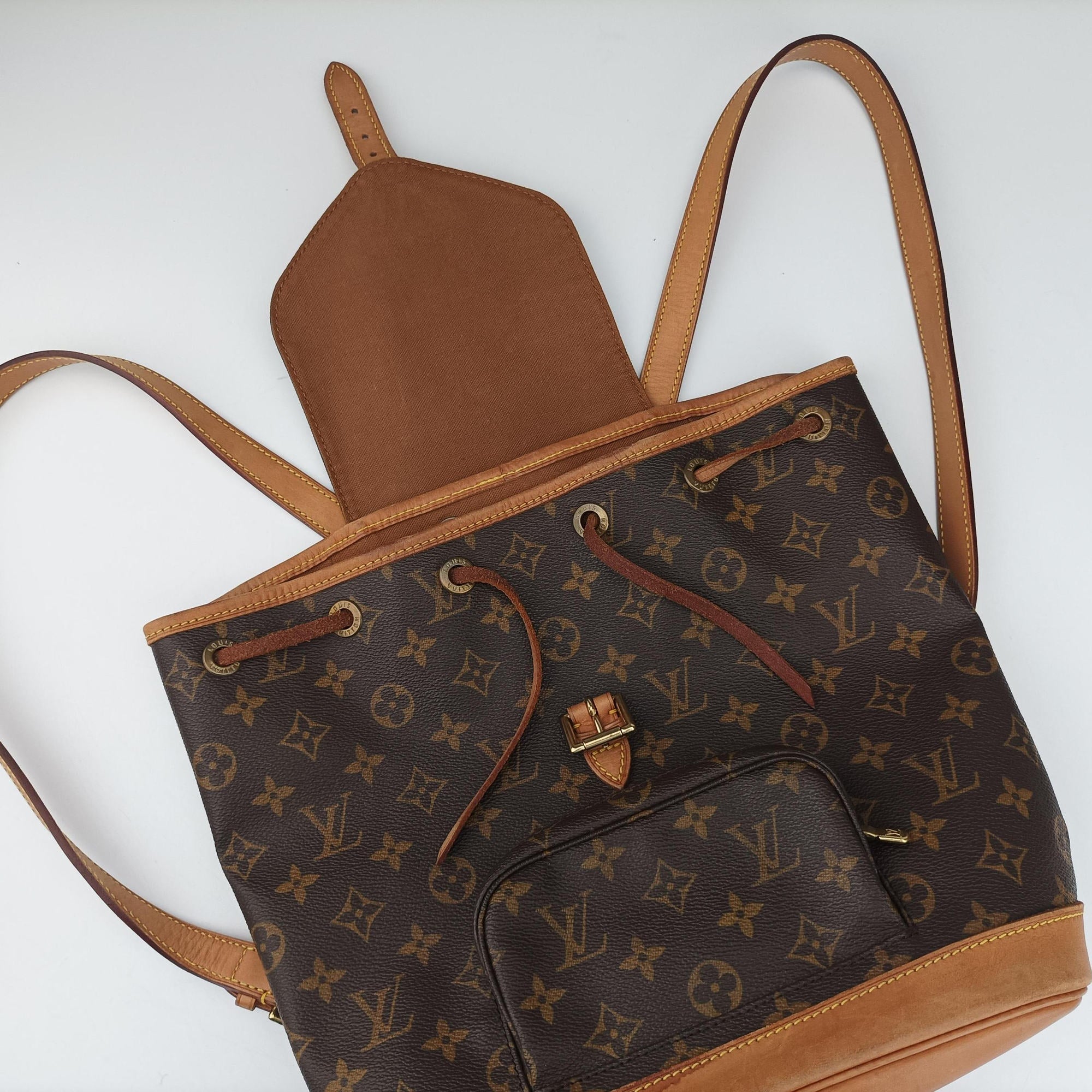 Secondhand Louis Vuitton MONTSOURIS GM brown Monogram Canvas M51135 backpack/rucksack | stylenewstar