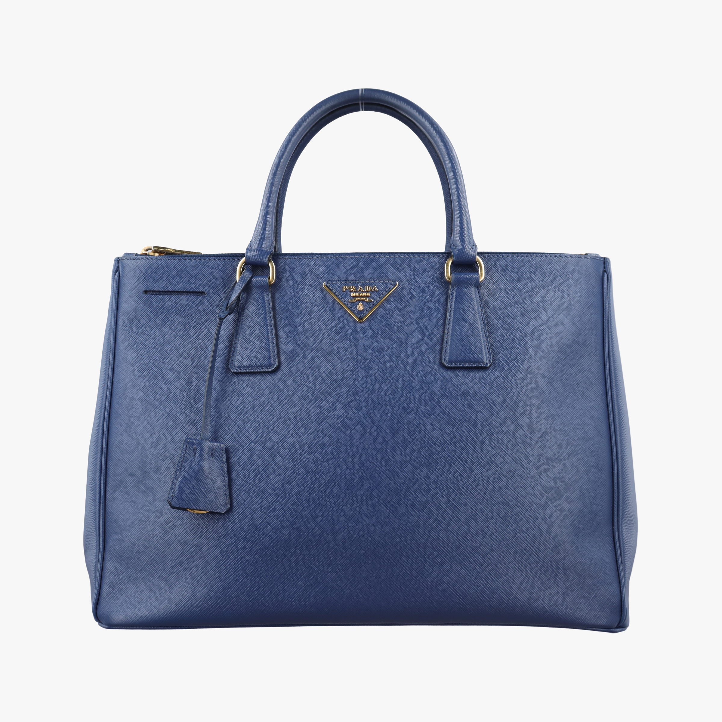 Pre-owned Prada Galleria Blue SAFFIANO Leather BN2274 handbag | stylenewstar