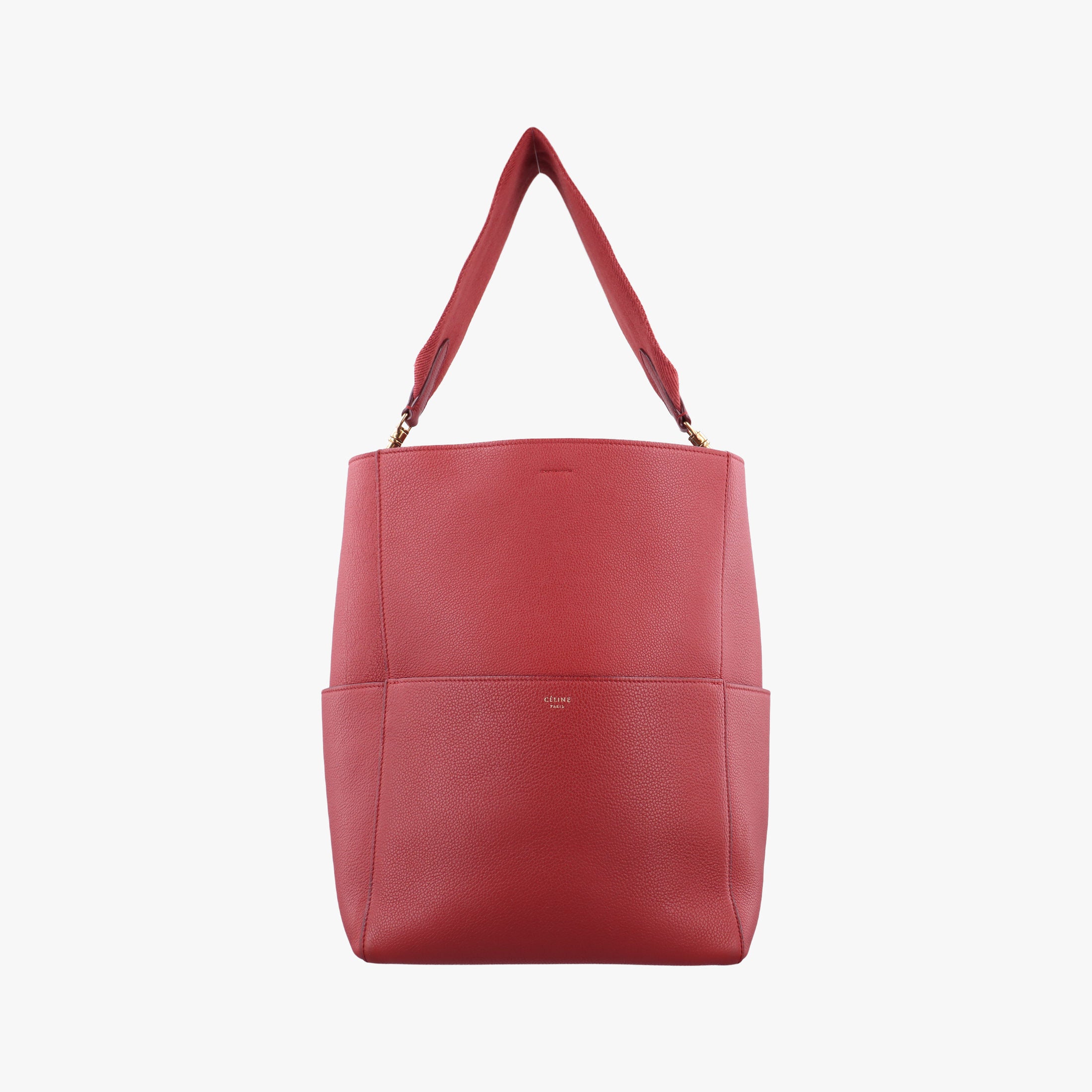 Secondhand Celine Sangle Bucket Red Leather  shoulderbag | stylenewstar