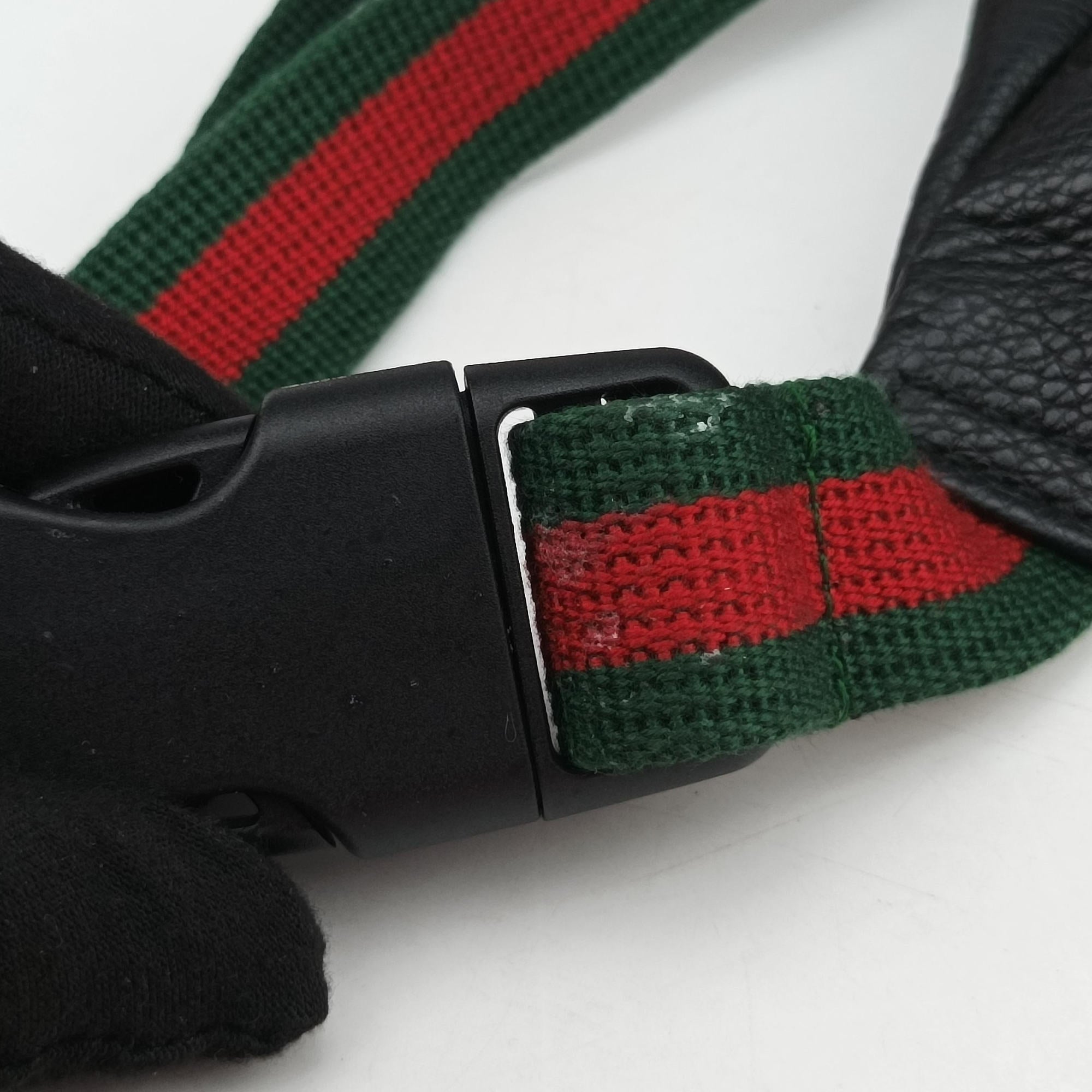 Pre-owned Gucci Print Black Leather 527792 bum bag/waist bag | stylenewstar