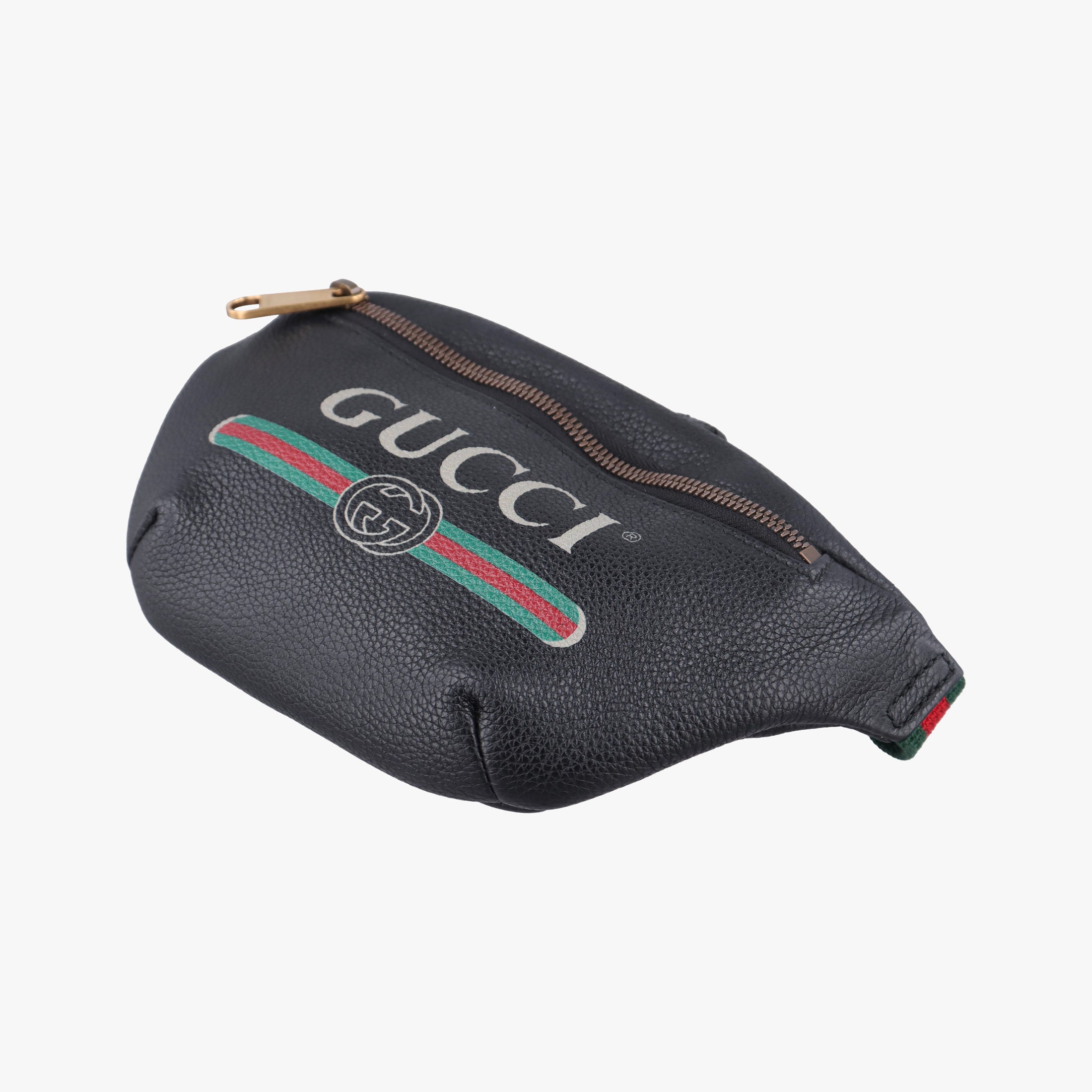 Pre-owned Gucci Print Black Leather 527792 bum bag/waist bag | stylenewstar
