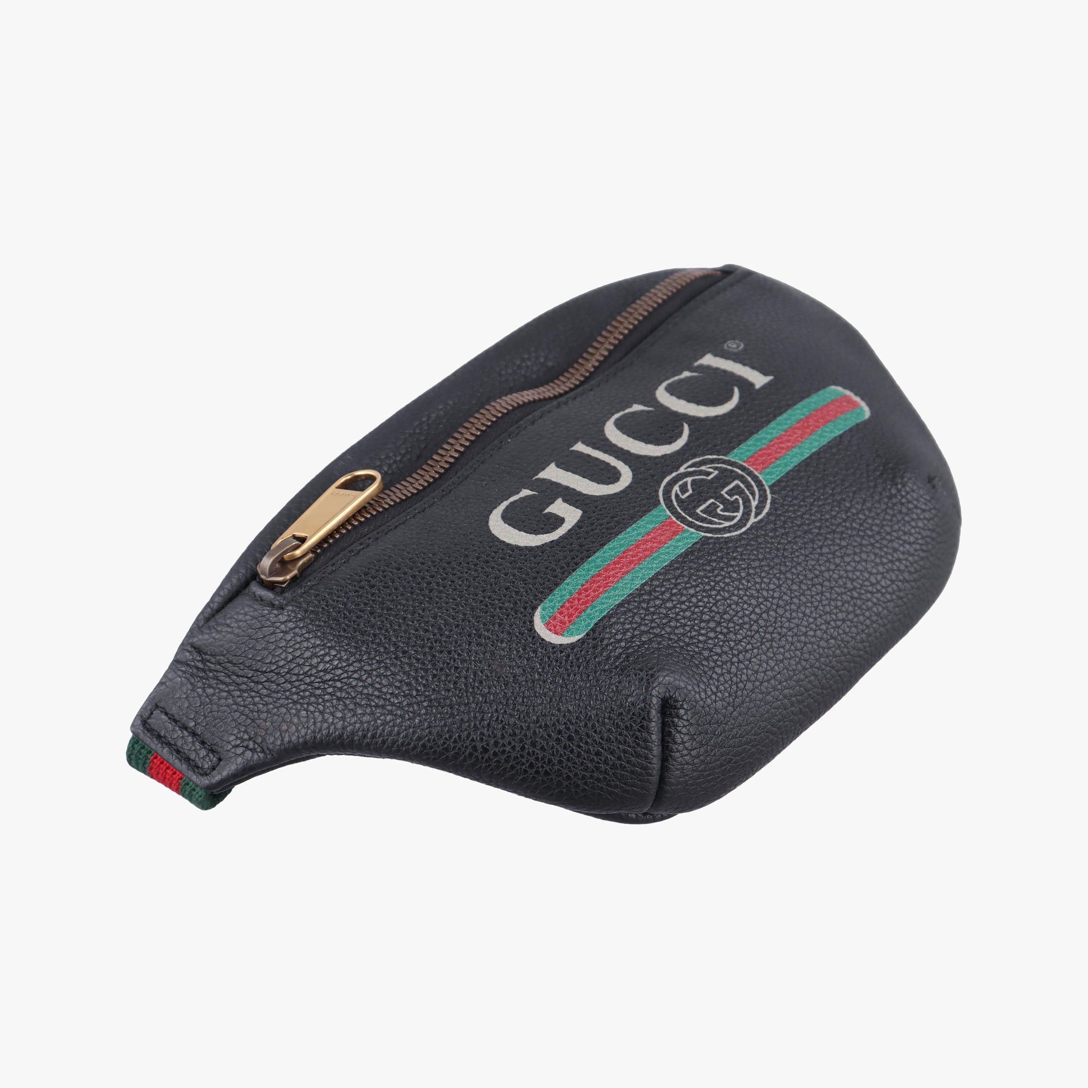 Pre-owned Gucci Print Black Leather 527792 bum bag/waist bag | stylenewstar