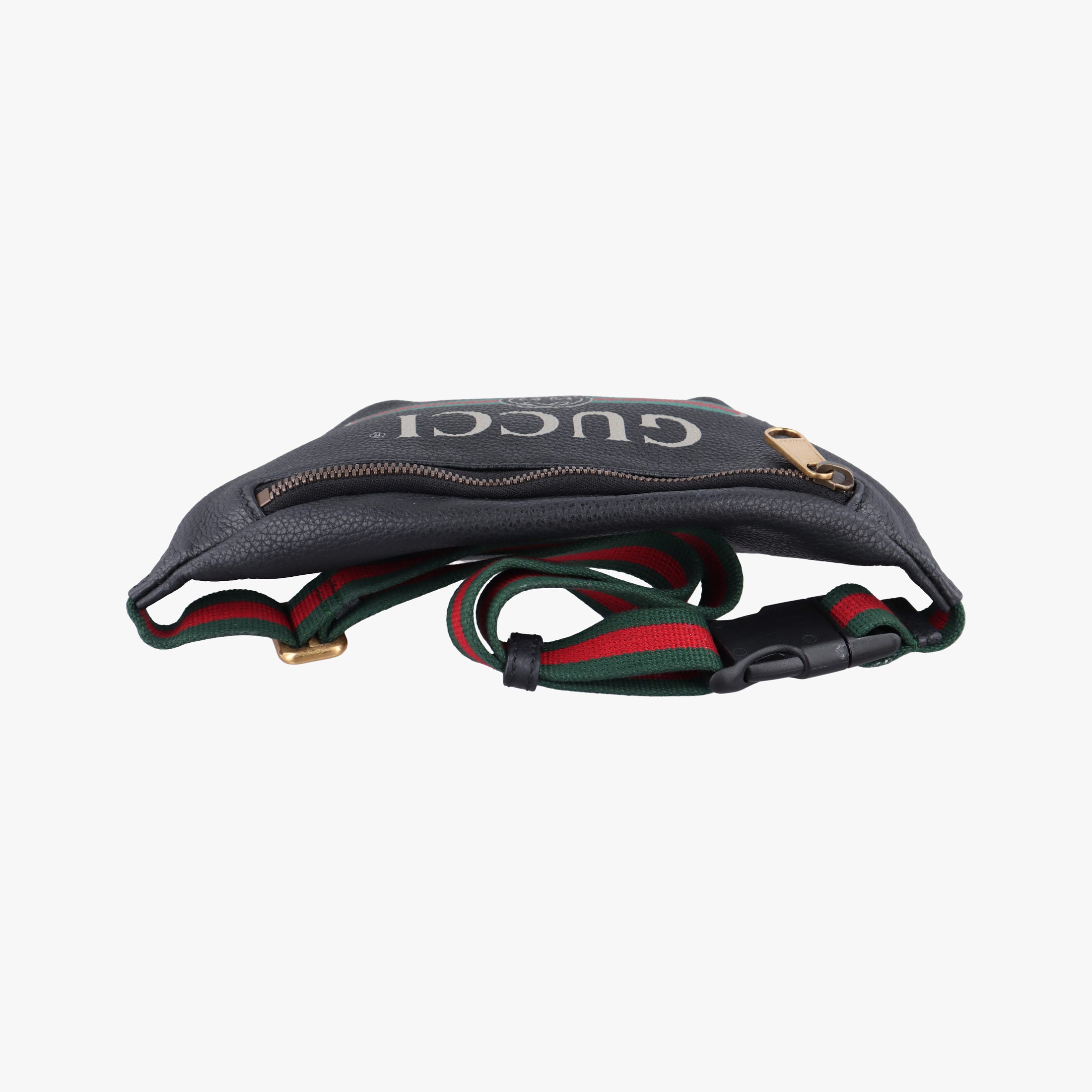 Pre-owned Gucci Print Black Leather 527792 bum bag/waist bag | stylenewstar