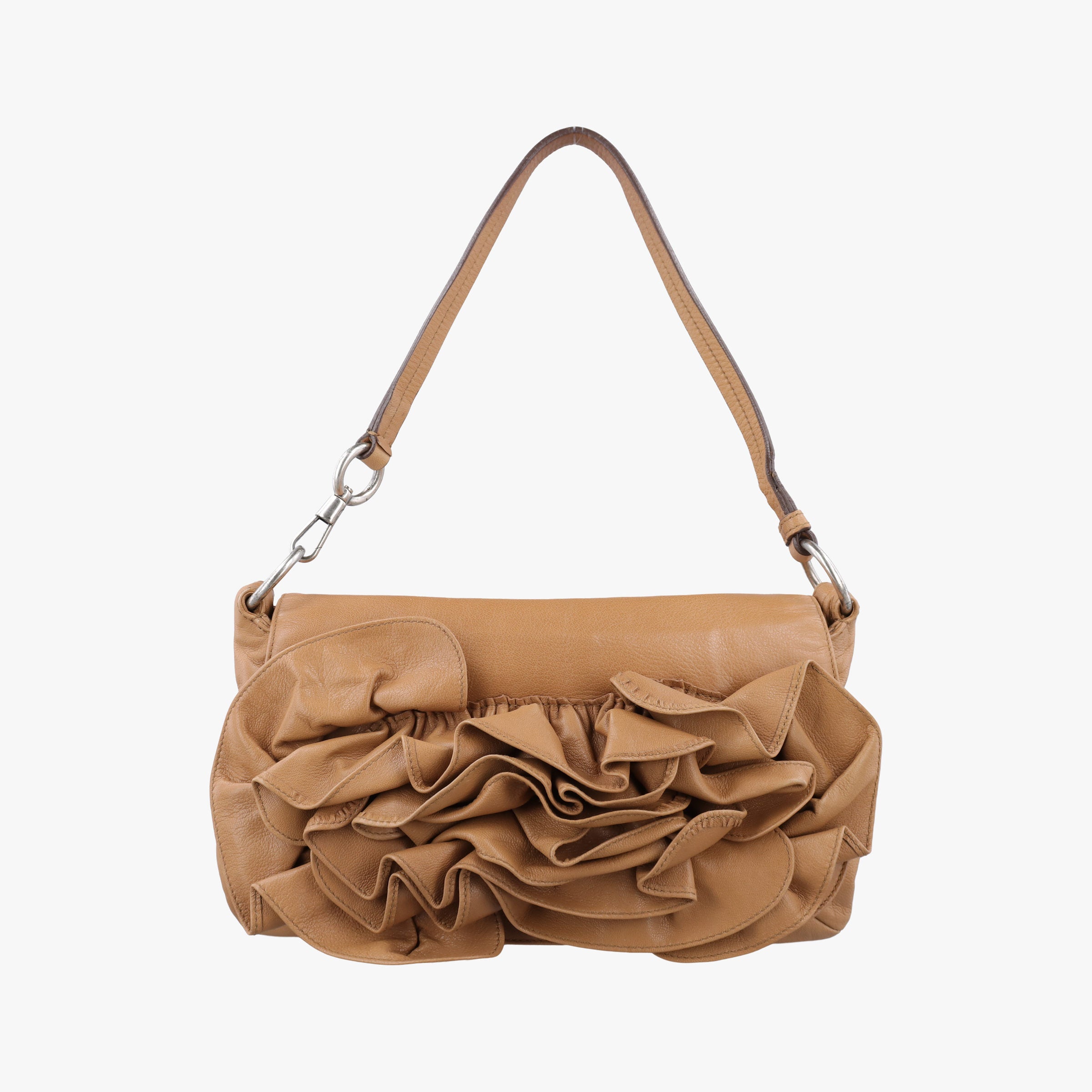 Pre-owned Yves Saint Laurent Mombasa Beige Leather 112930 shoulderbag | stylenewstar