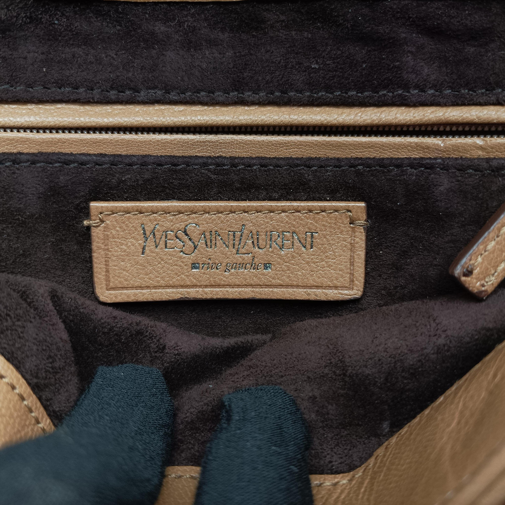 Pre-owned Yves Saint Laurent Mombasa Beige Leather 112930 shoulderbag | stylenewstar