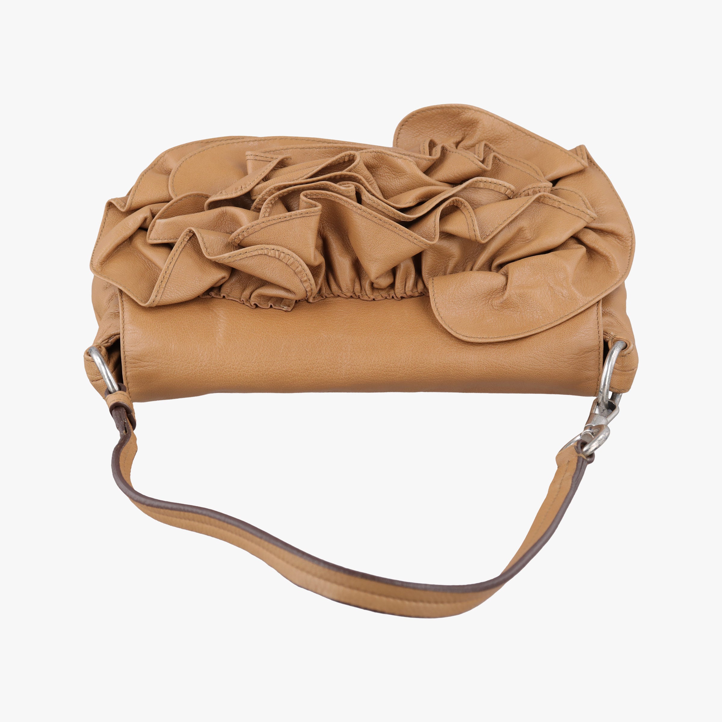 Pre-owned Yves Saint Laurent Mombasa Beige Leather 112930 shoulderbag | stylenewstar
