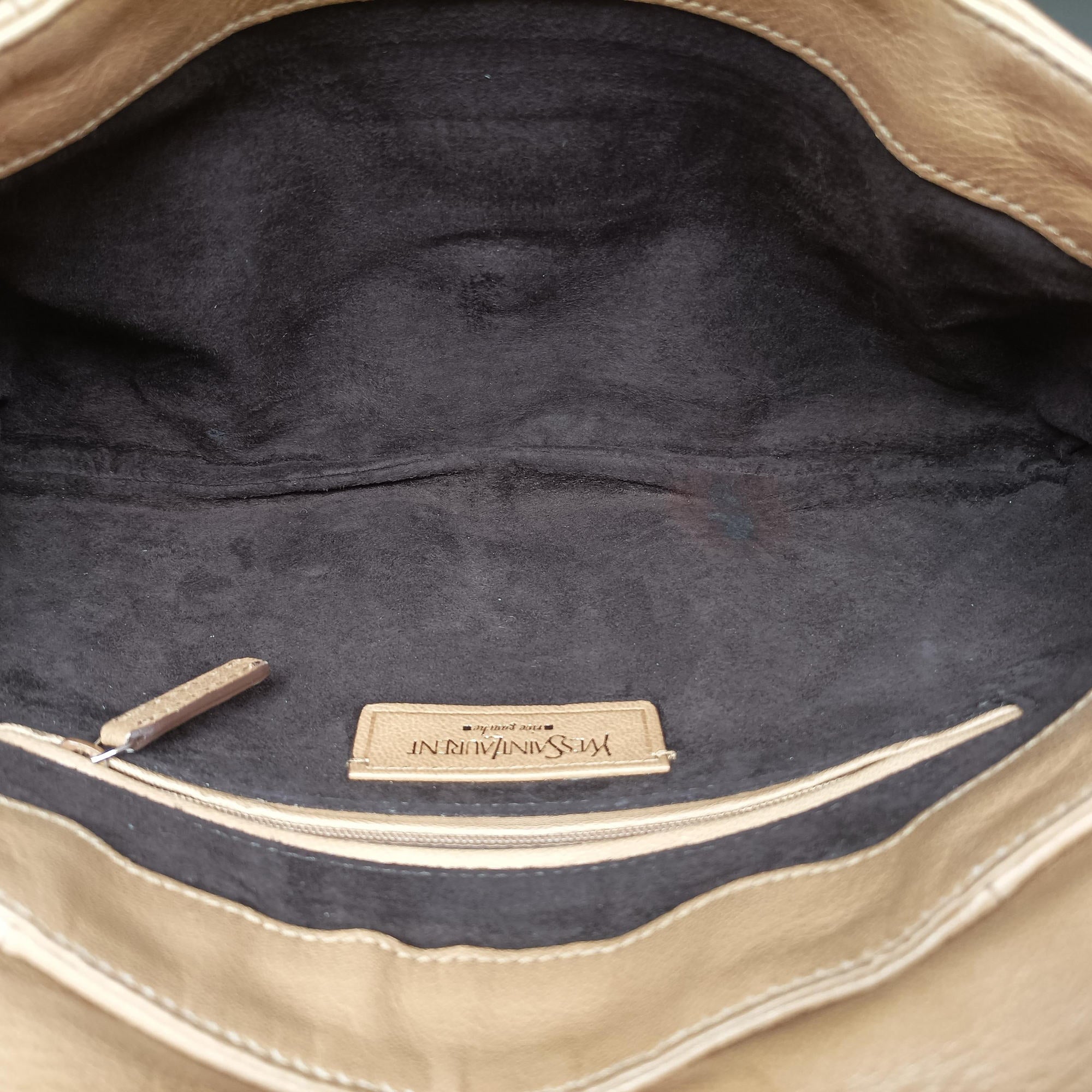 Pre-owned Yves Saint Laurent Mombasa Beige Leather 112930 shoulderbag | stylenewstar