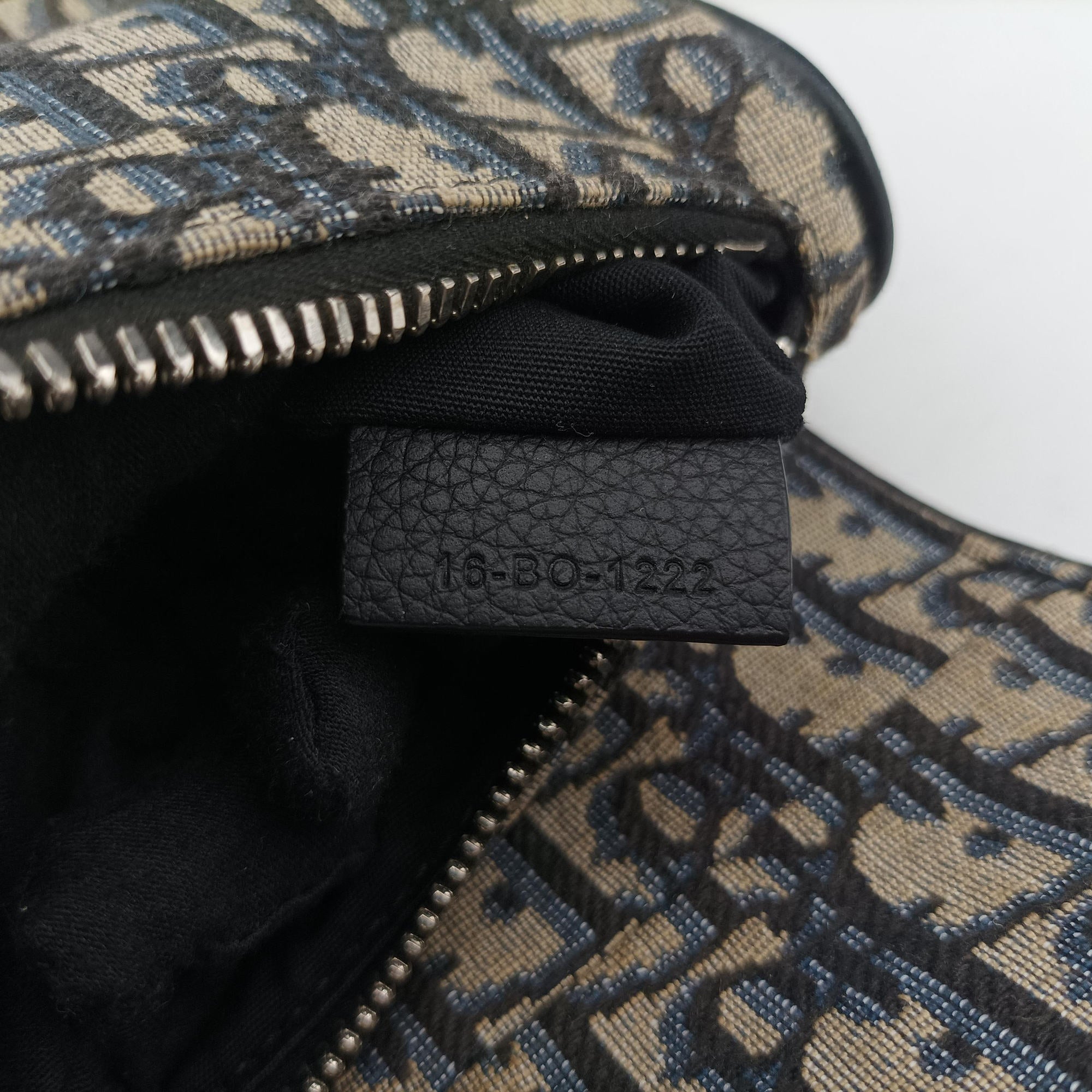 Pre-owned Christian Dior Saddlebags Gray×Navy×Black Jacquard×Leather  bum bag/waist bag | stylenewstar